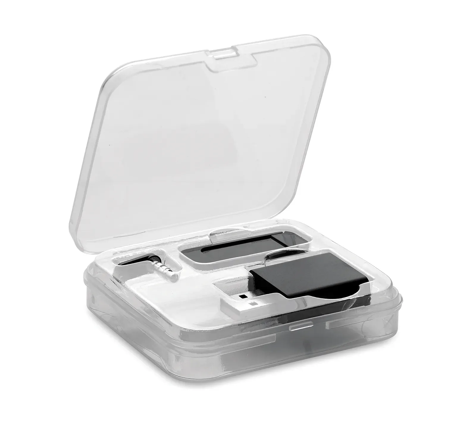 Blocker Set – Webcam Cover, Data & Audio Jack Blockers in PP Case — Black