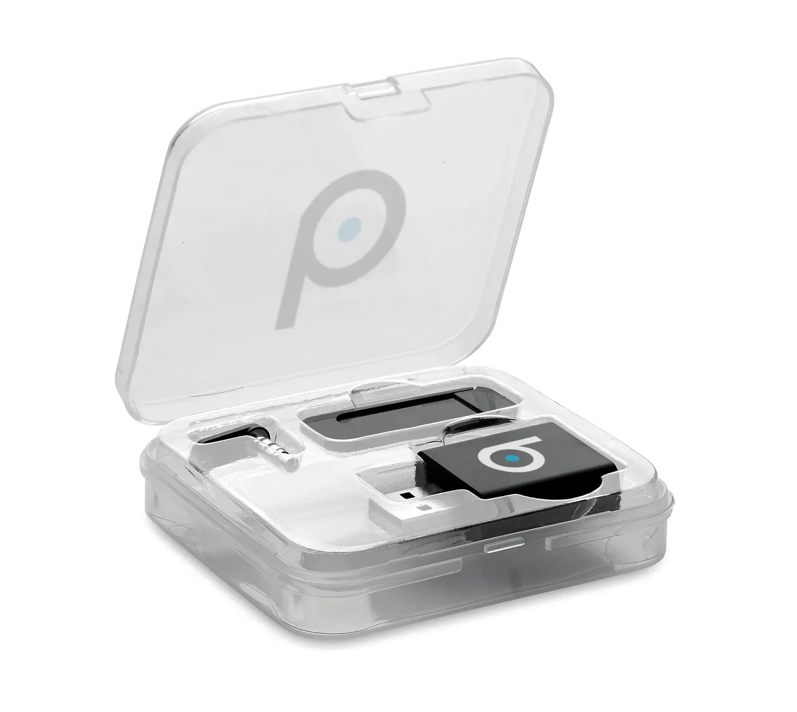 Blocker Set – Webcam Cover, Data & Audio Jack Blockers in PP Case — Black