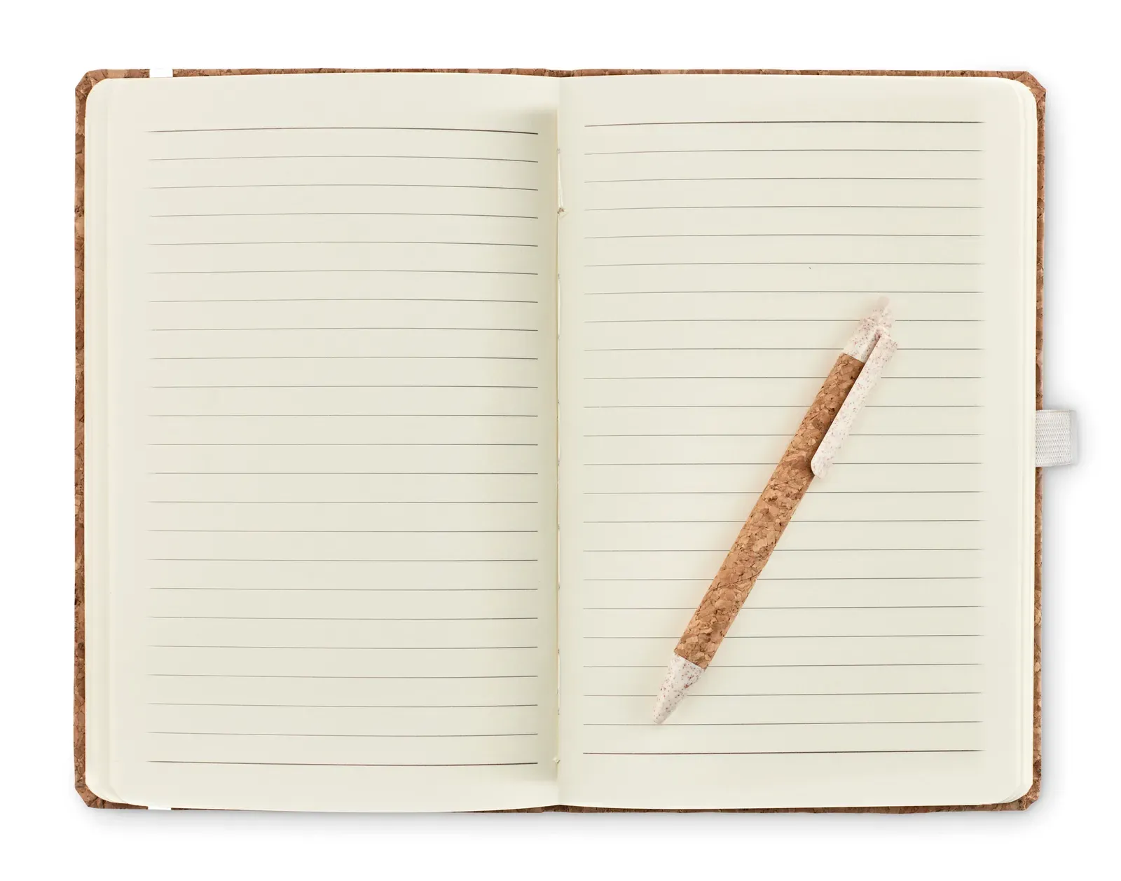 Suber Set A5 Cork Notebook & Pen Gift Set – Wheat Straw Pen Barrel, 160-Page Refill — Beige