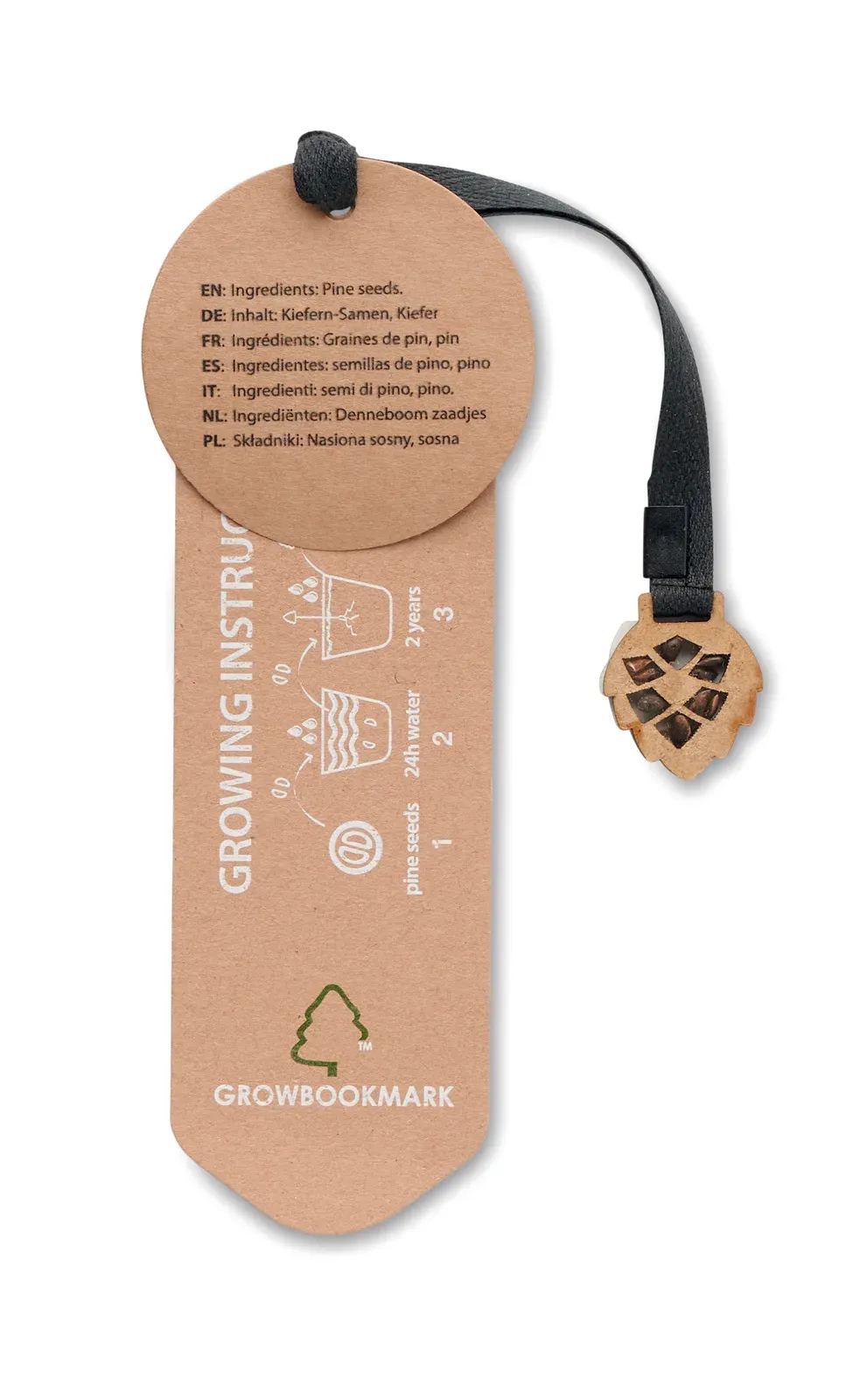 Growbookmark™ Plantable Pine Seed Bookmark – Cotton Rope — Beige