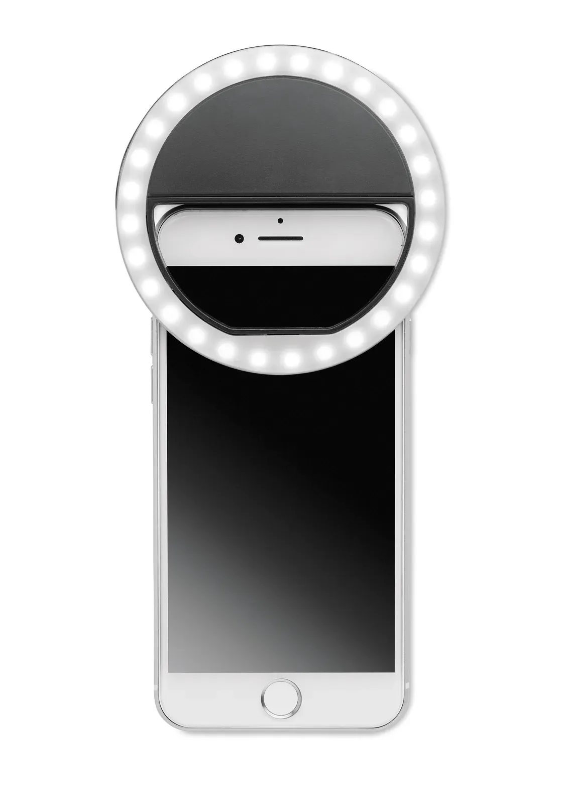 Helie Phone Holder with 28-LED Selfie Ring Light — Black