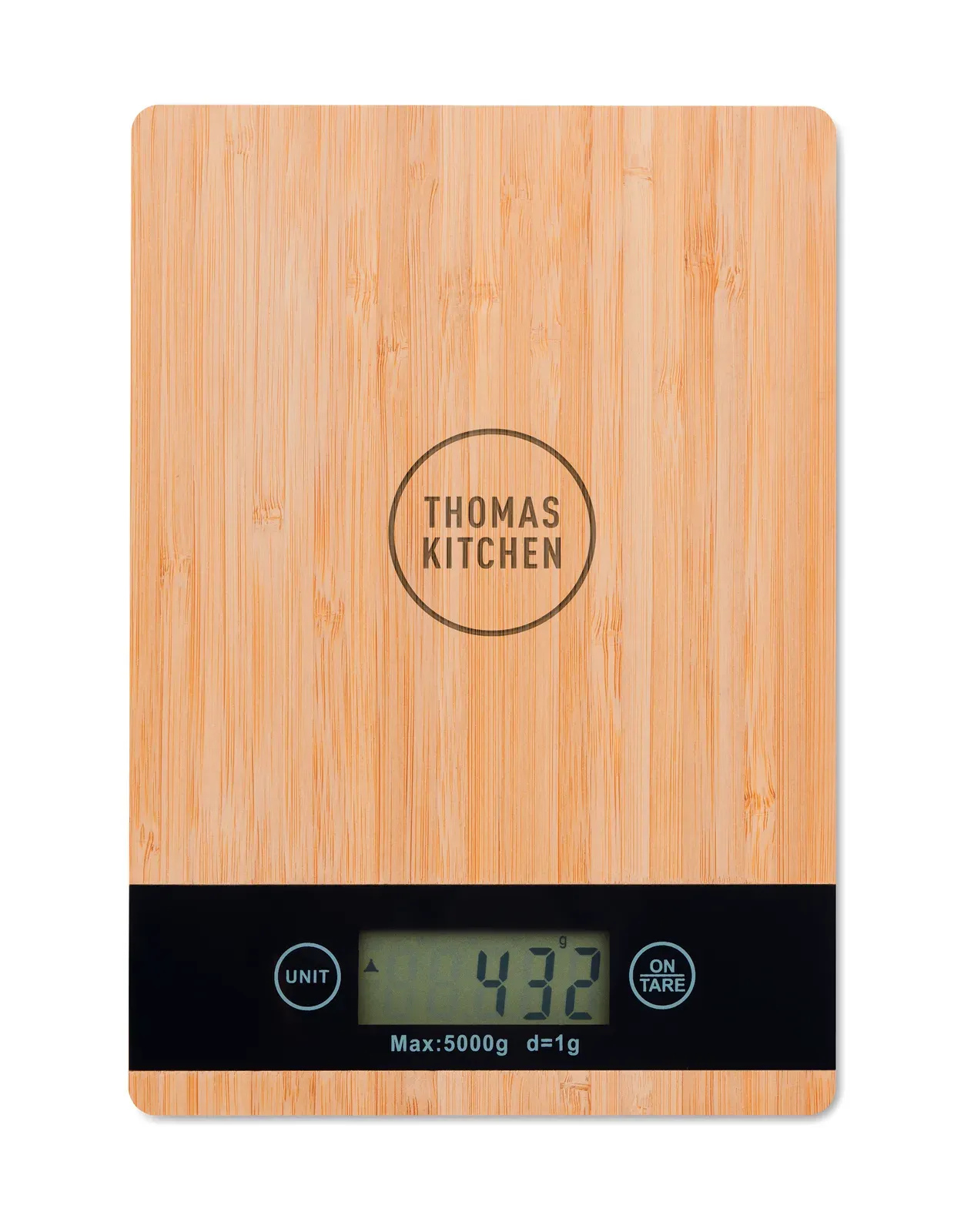 Precise – Digital Kitchen Scale Made from Bamboo; Perfect for Measuring Ingredients by Weight When Baking or Cooking — Wood