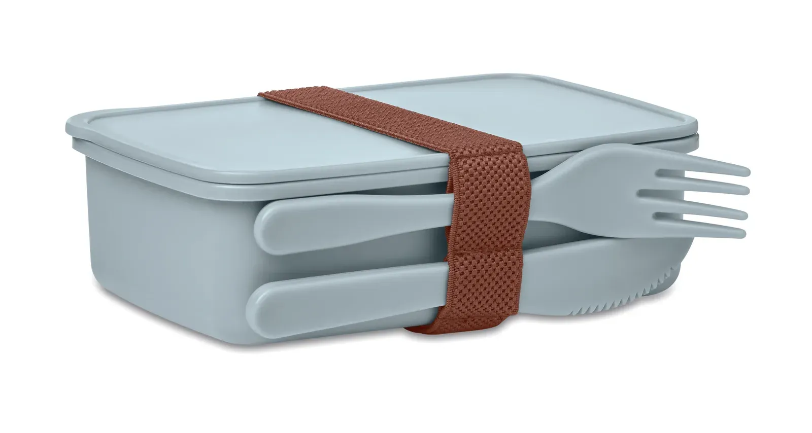 Sunday – Two-Tier PP Lunch Box with Matching Cutlery Set and a Handle; Total — Baby Blue
