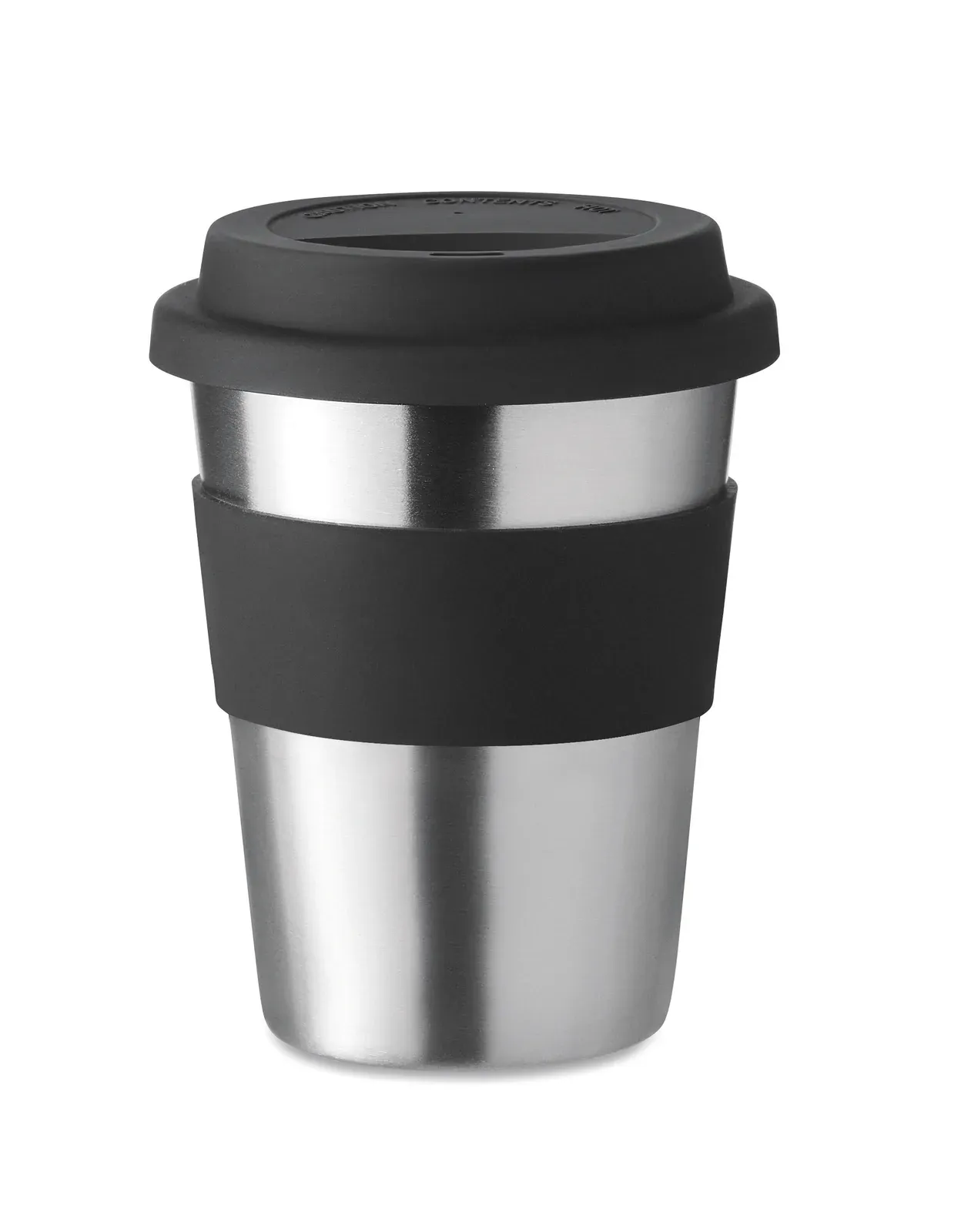 Irmug – Stainless Steel Single Wall Tumbler with Silicone Lid and Grip — Black