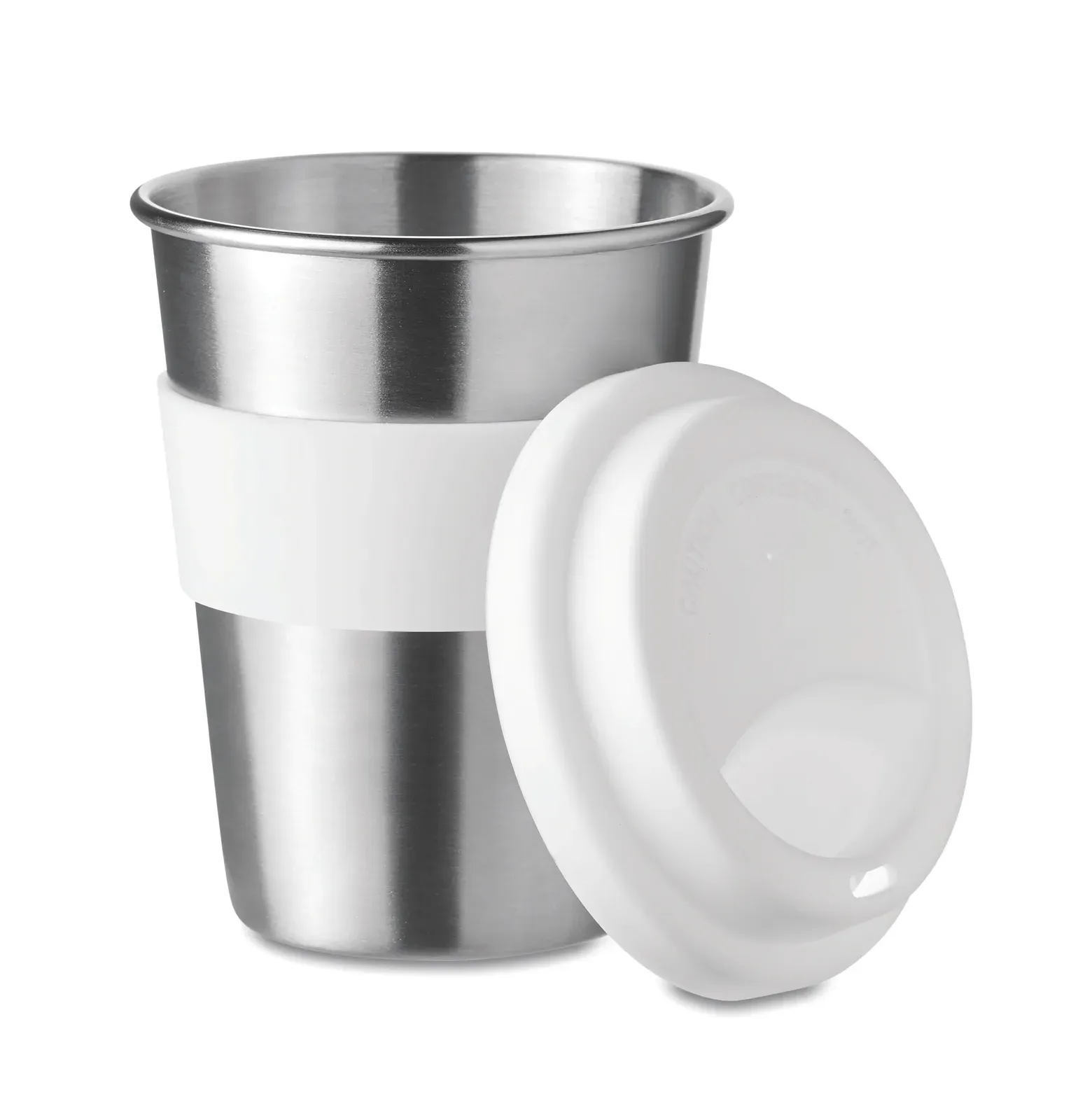 Irmug – Stainless Steel Single Wall Tumbler with Silicone Lid and Grip — White