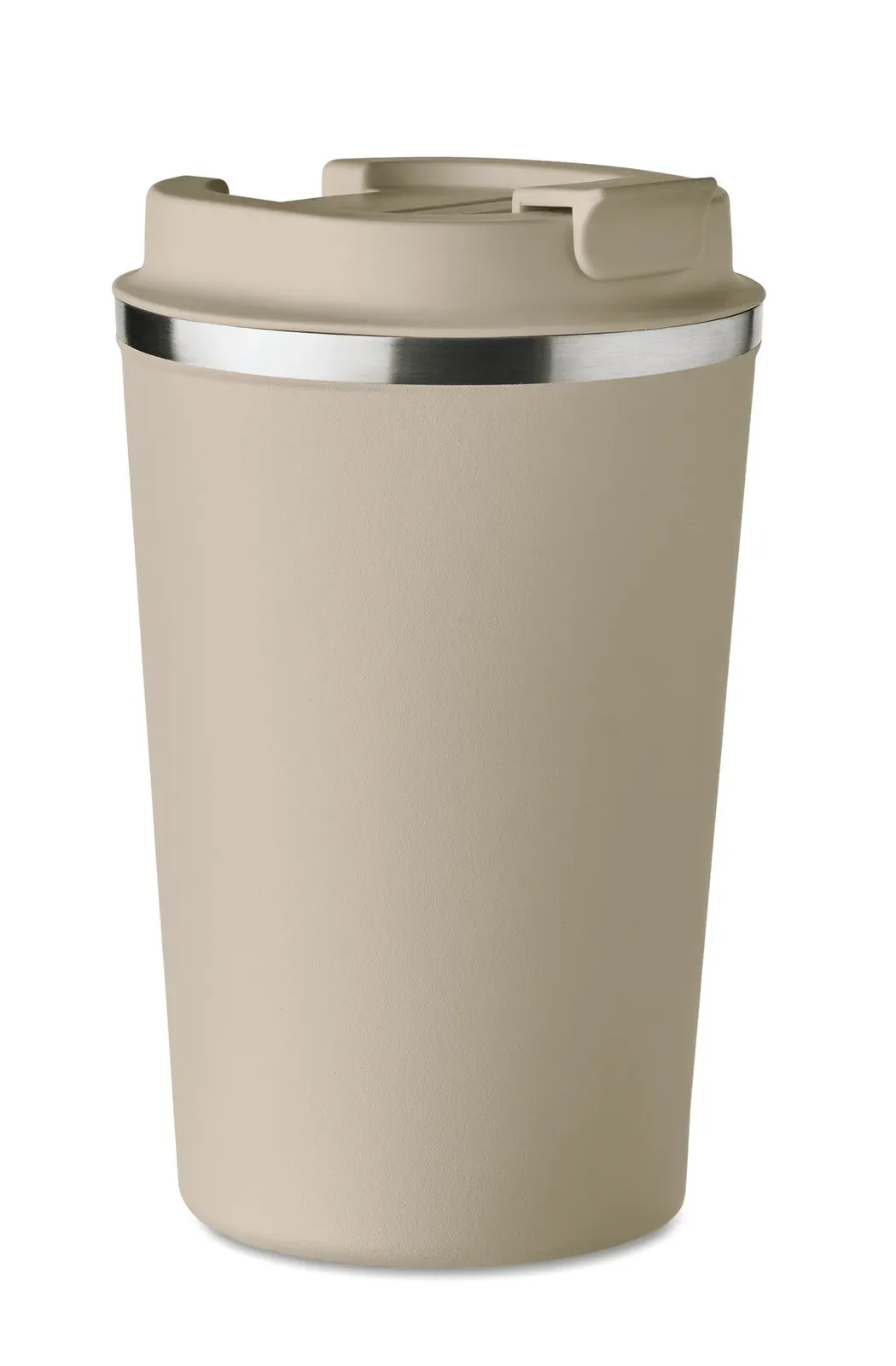 Brace – Double Wall Stainless Steel Tumbler with PP Lid — Beige