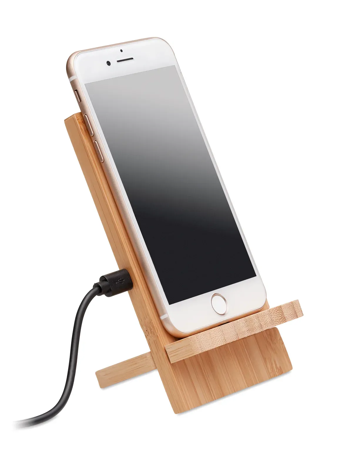 Whippy Plus Bamboo Wireless Charger Stand – Pen Holder, FSC-Certified — Wood
