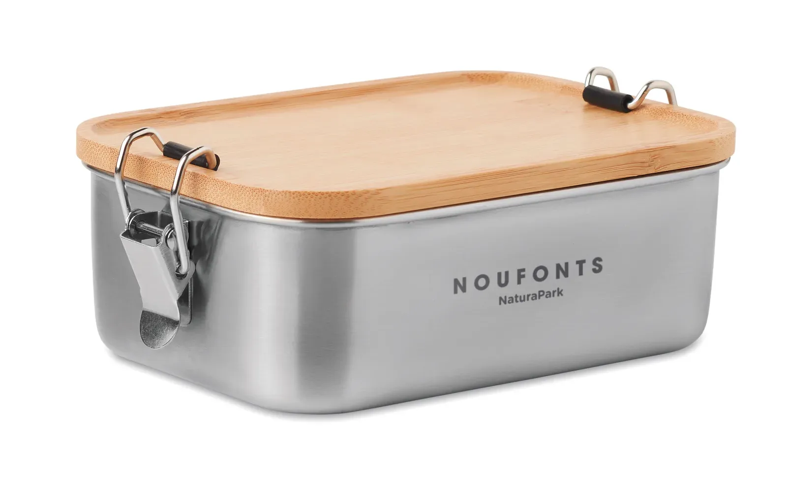 Sonabox – Stainless Steel Lunch Box with Side Closure Buckles and Bamboo Lid — Wood