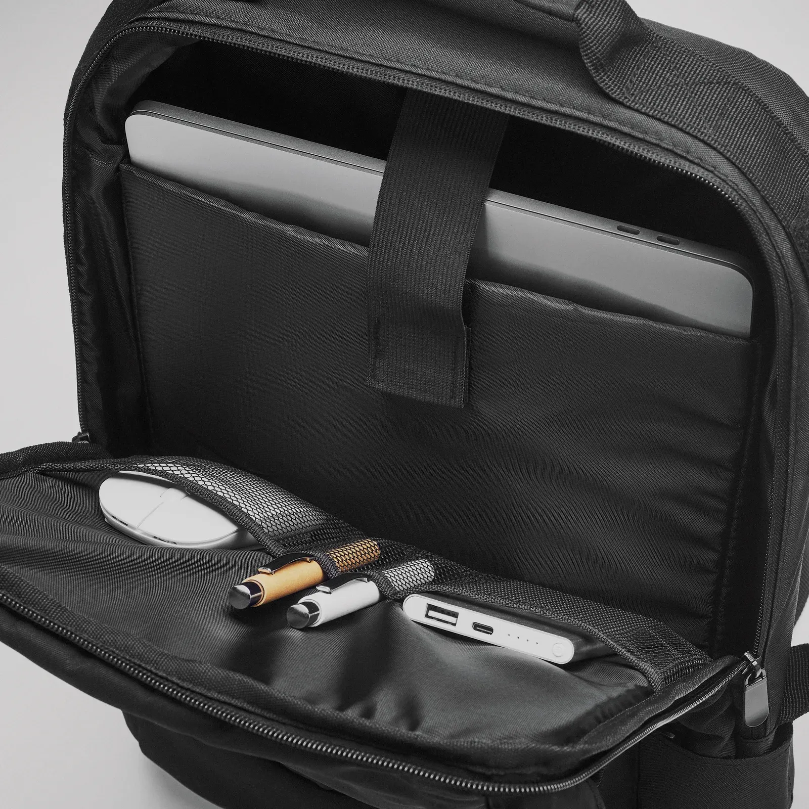 RPET Laptop Backpack Singapore with 16 Inch Fit 28X12X42 cm MO6329 — Black