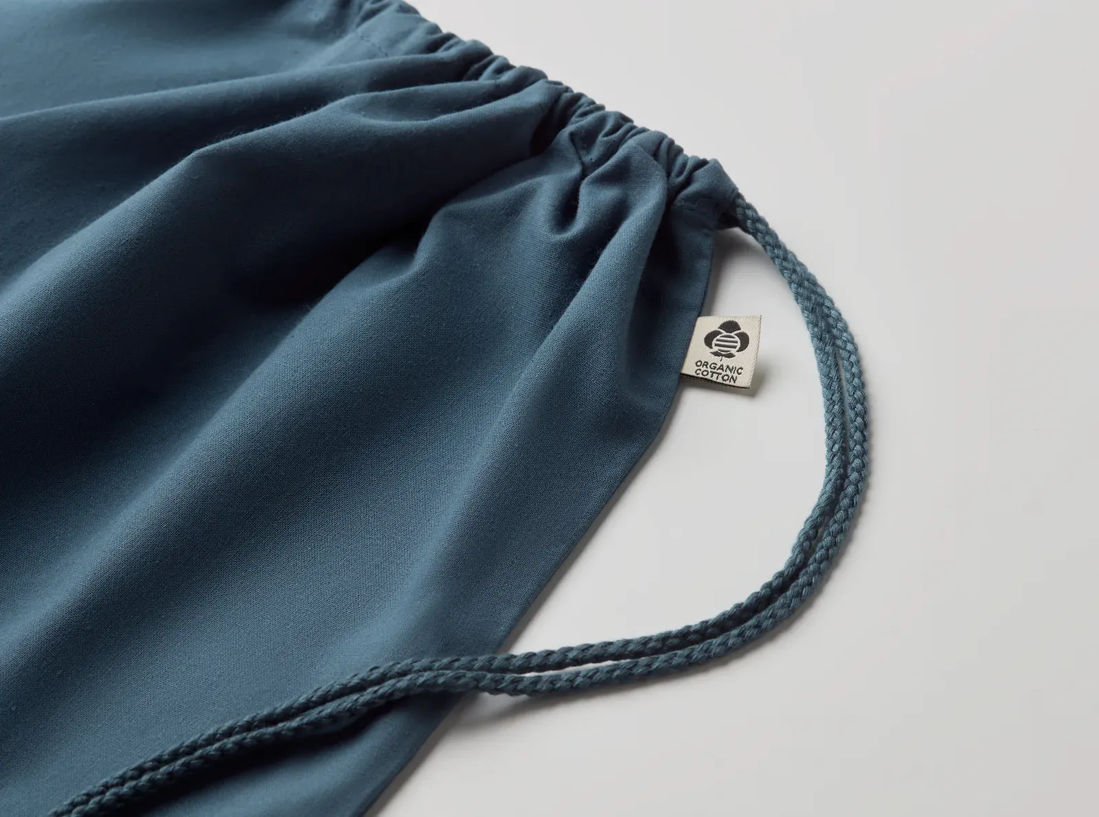 Organic Cotton Drawstring Bag Yuki Colour with 140 Gr/M² 37X41 cm — Blue