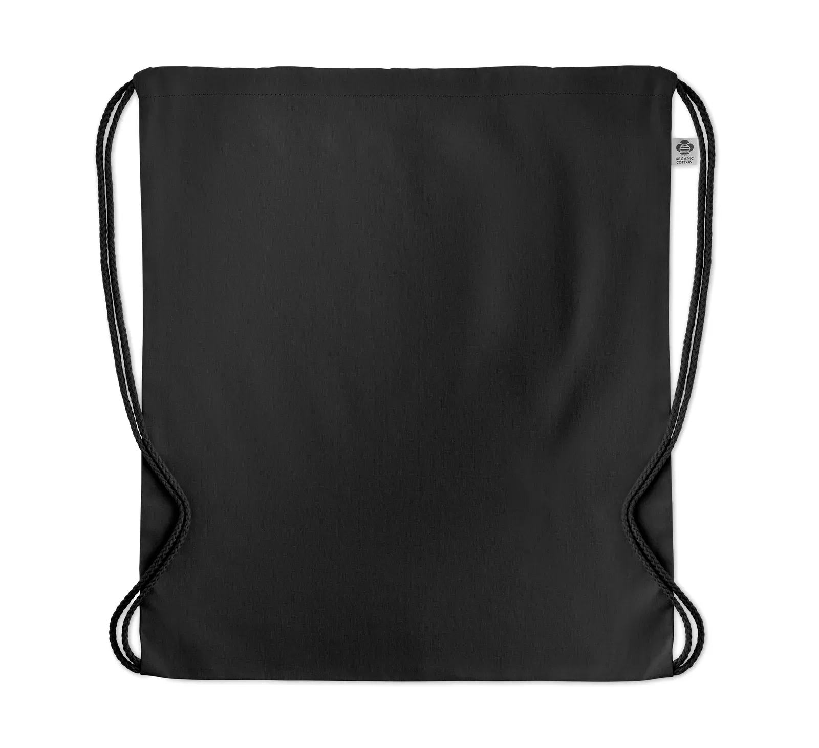 Organic Cotton Drawstring Bag Yuki Colour with 140 Gr/M² 37X41 cm — Black