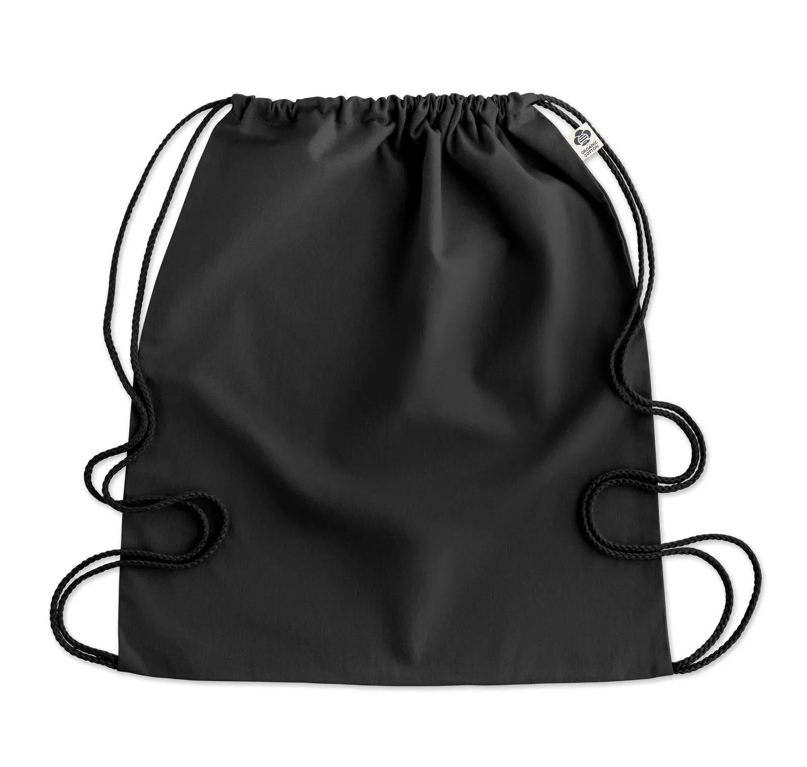 Organic Cotton Drawstring Bag Yuki Colour with 140 Gr/M² 37X41 cm — Black