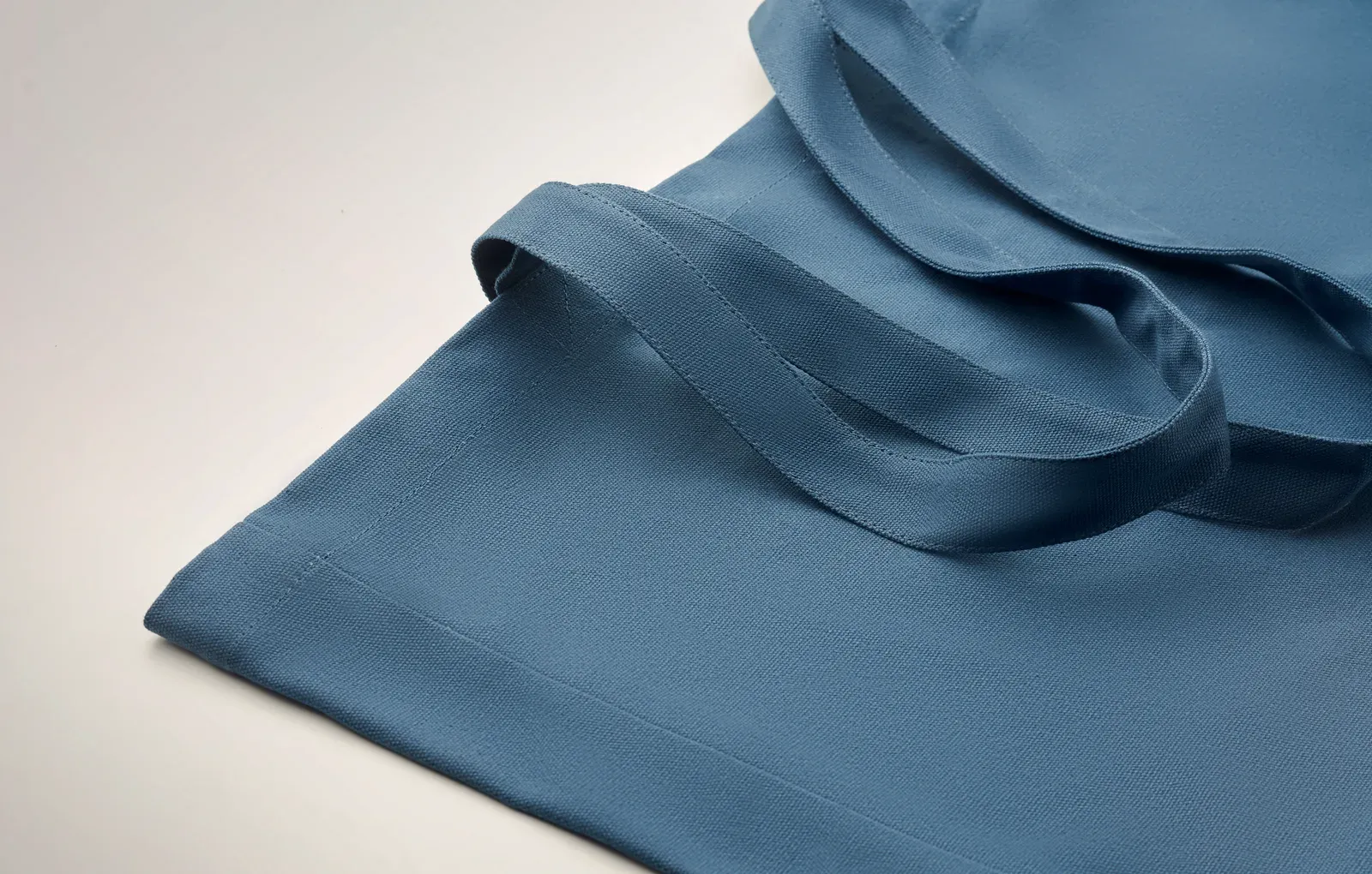 Recycled Cotton Shopping Bag Respect Coloured with Long Handles — Blue