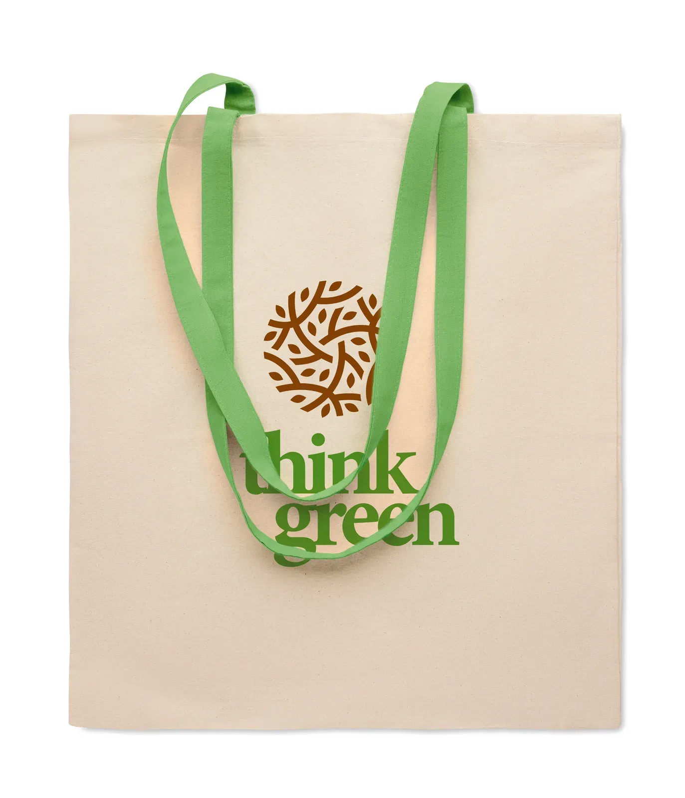 Cotton Shopping Bag Zevra with Long Handles 38X42 cm MO6437 Shopping Bag — Lime