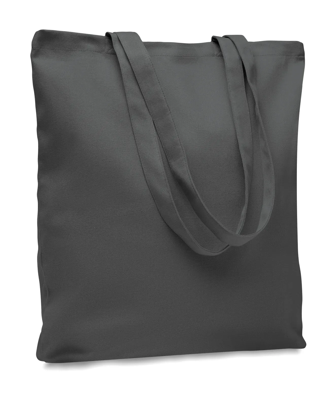 Canvas Shopping Bag Rassa Coloured with Long Handles 38X9X42 cm — Stone Grey