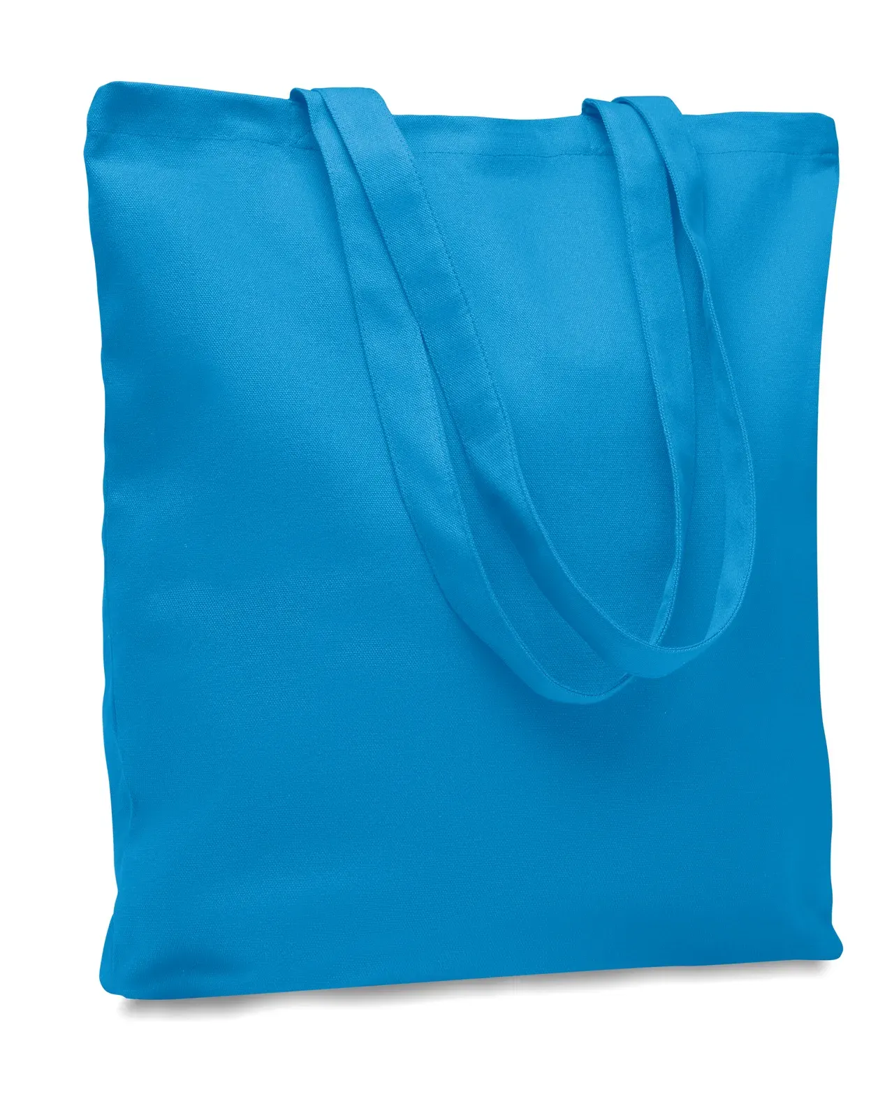 Canvas Shopping Bag Rassa Coloured with Long Handles 38X9X42 cm — Turquoise