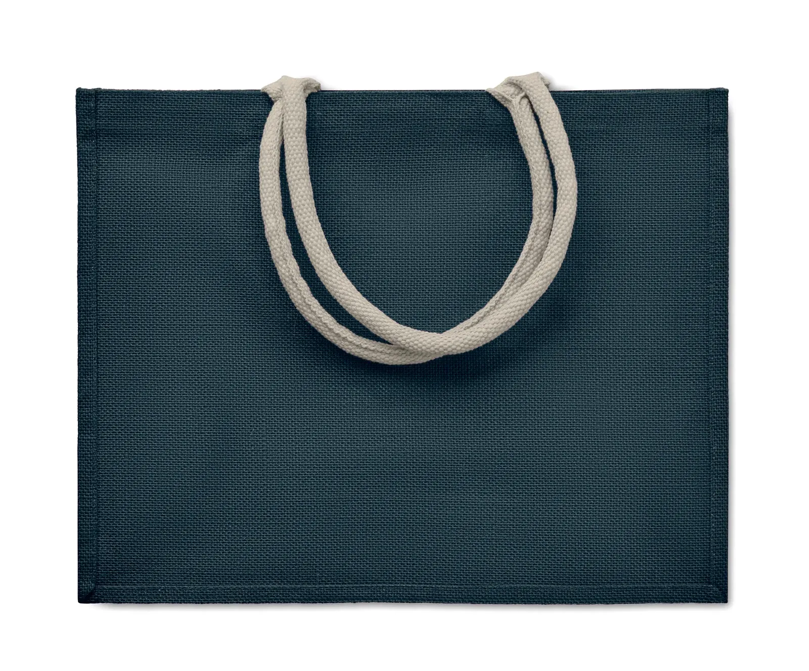 Cotton Beach Bag Aura with Short Handles 43X20X34 cm MO6443 Beach Bag — Blue