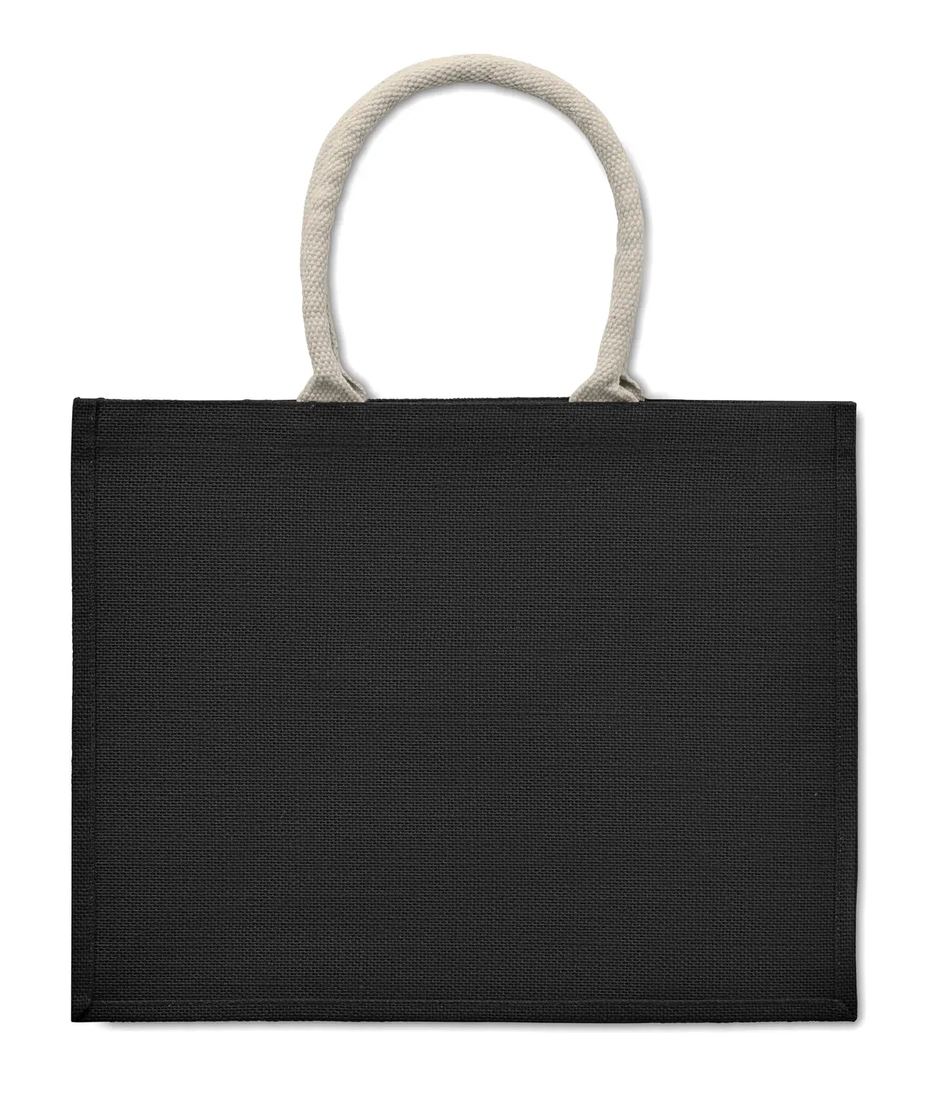 Cotton Beach Bag Aura with Short Handles 43X20X34 cm MO6443 Beach Bag — Black