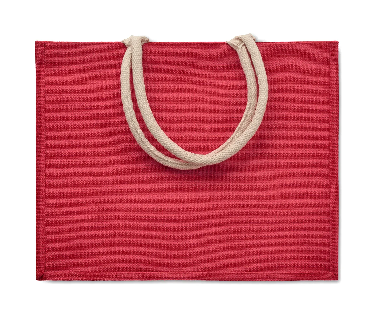 Cotton Beach Bag Aura with Short Handles 43X20X34 cm MO6443 Beach Bag — Red
