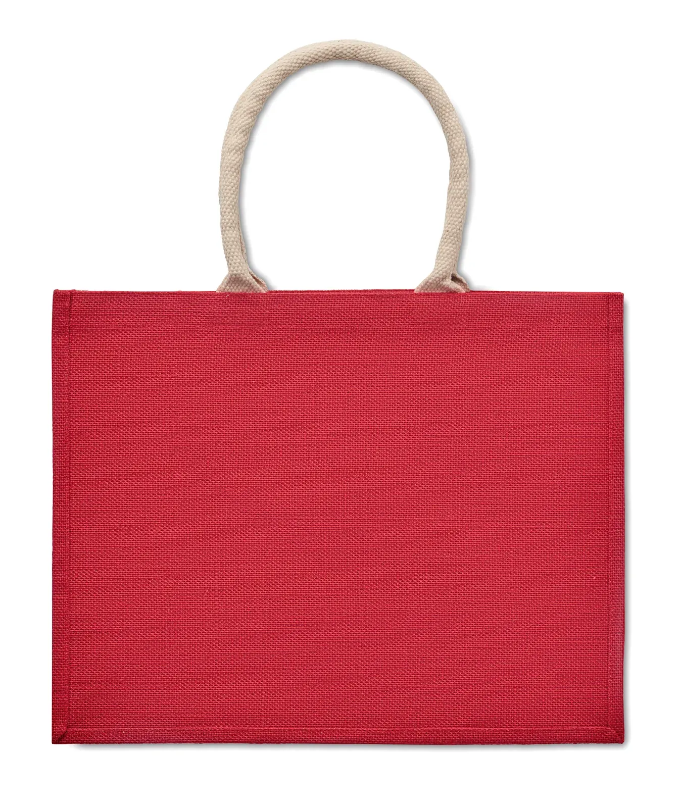 Cotton Beach Bag Aura with Short Handles 43X20X34 cm MO6443 Beach Bag — Red