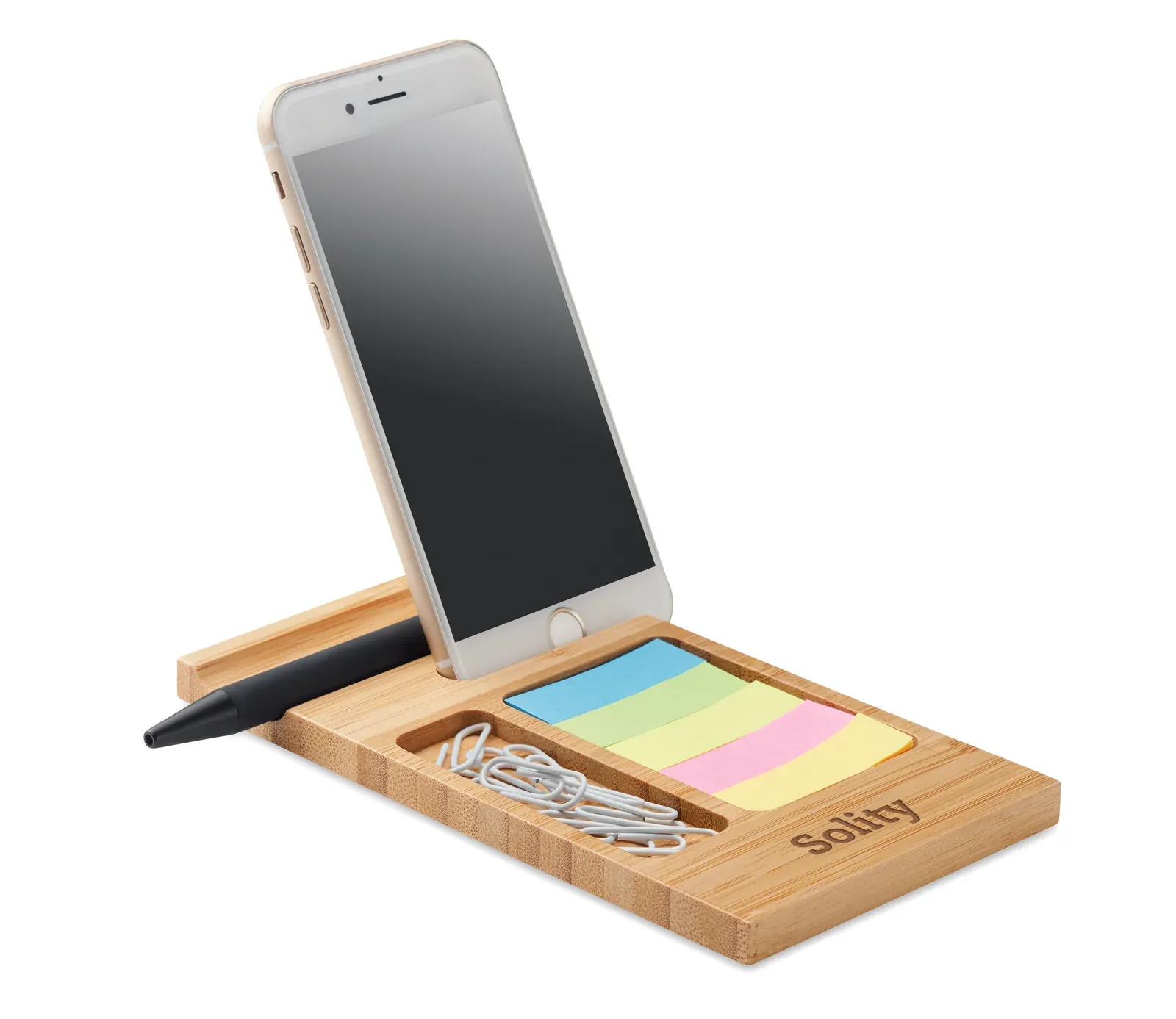 Trevis Bamboo Desk Phone Stand — Wood