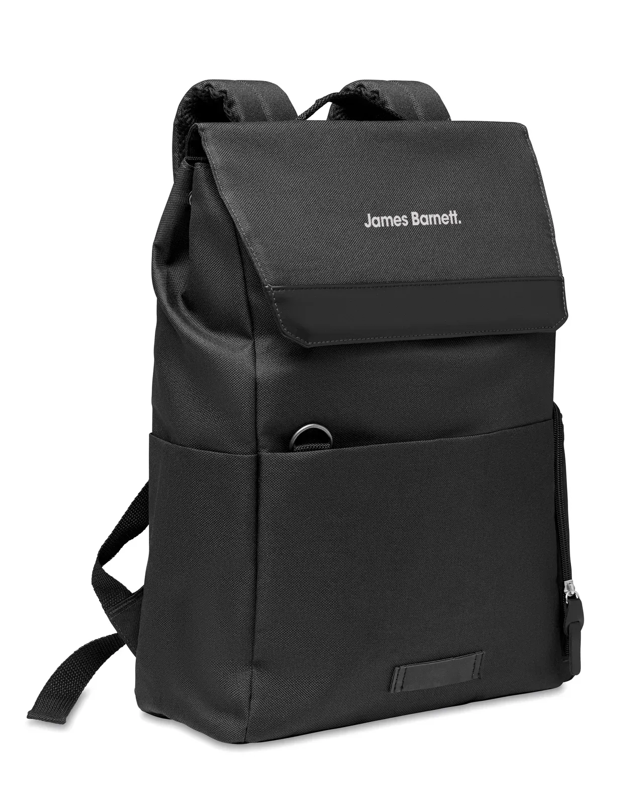 RPET Laptop Backpack Daegu Lap with Zippered Pocket 31X15X44 cm — Black