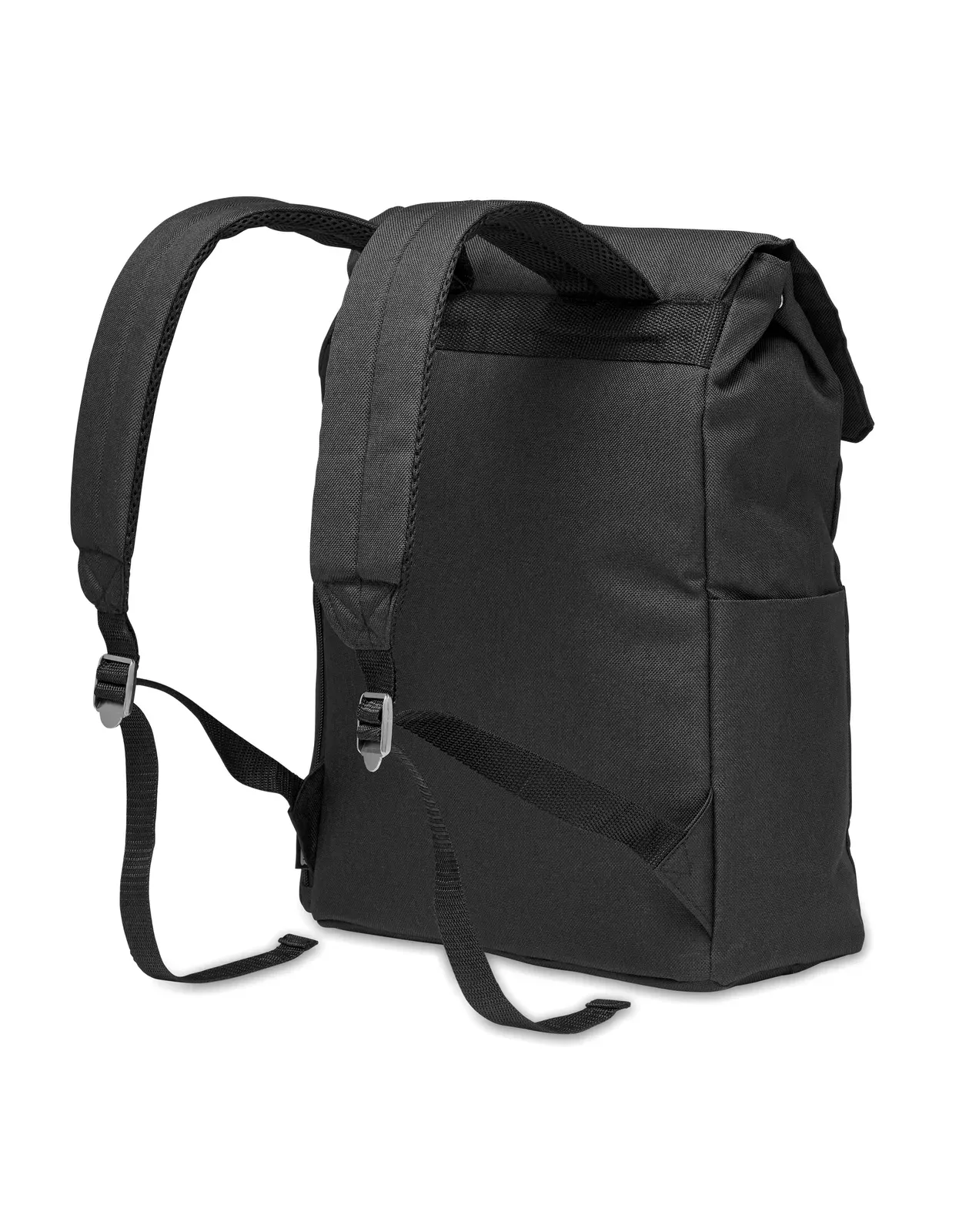 RPET Laptop Backpack Daegu Lap with Zippered Pocket 31X15X44 cm — Black
