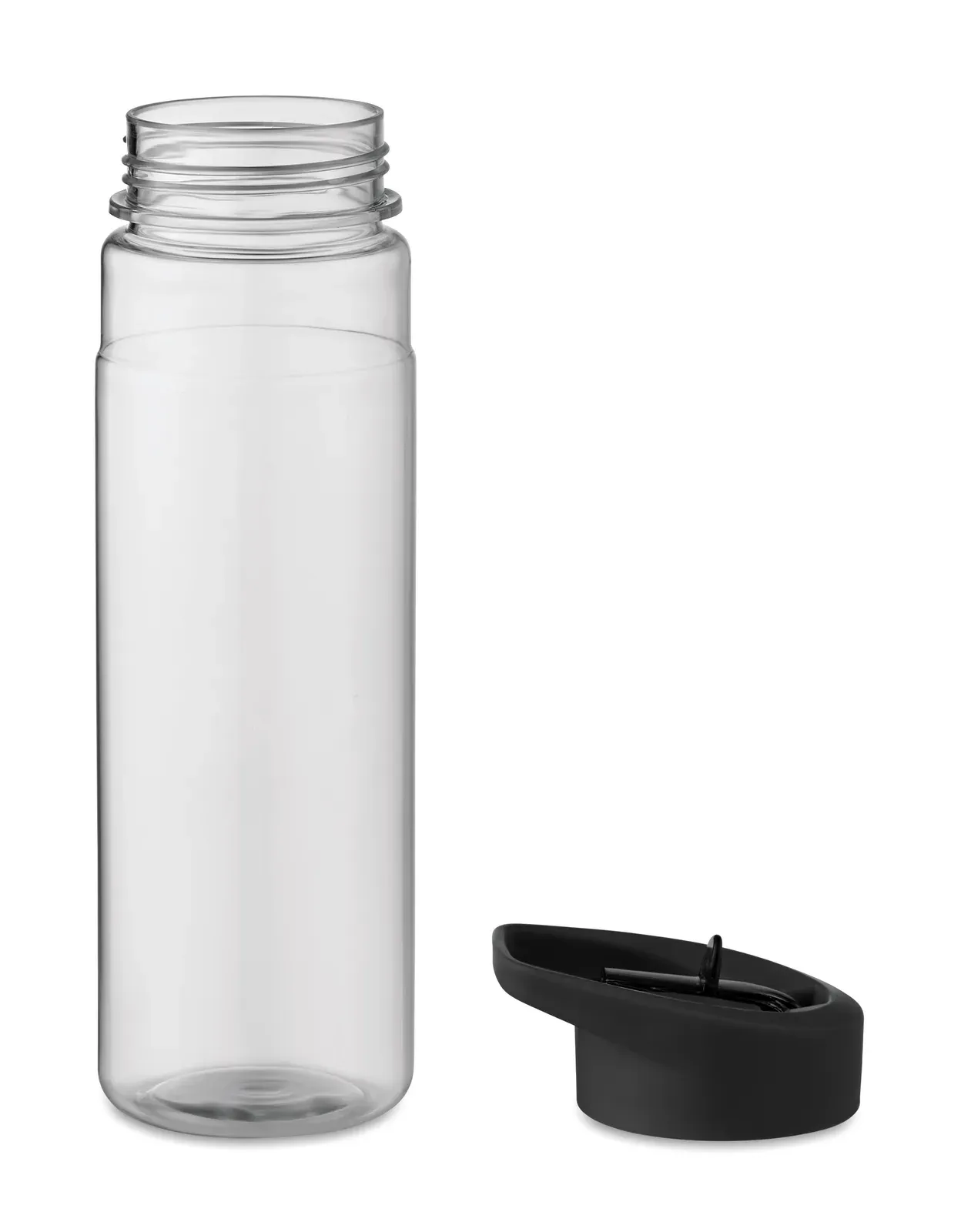 Alabama – Drinking Bottle in RPET and PP Flip-Top Lid with Straw — Black