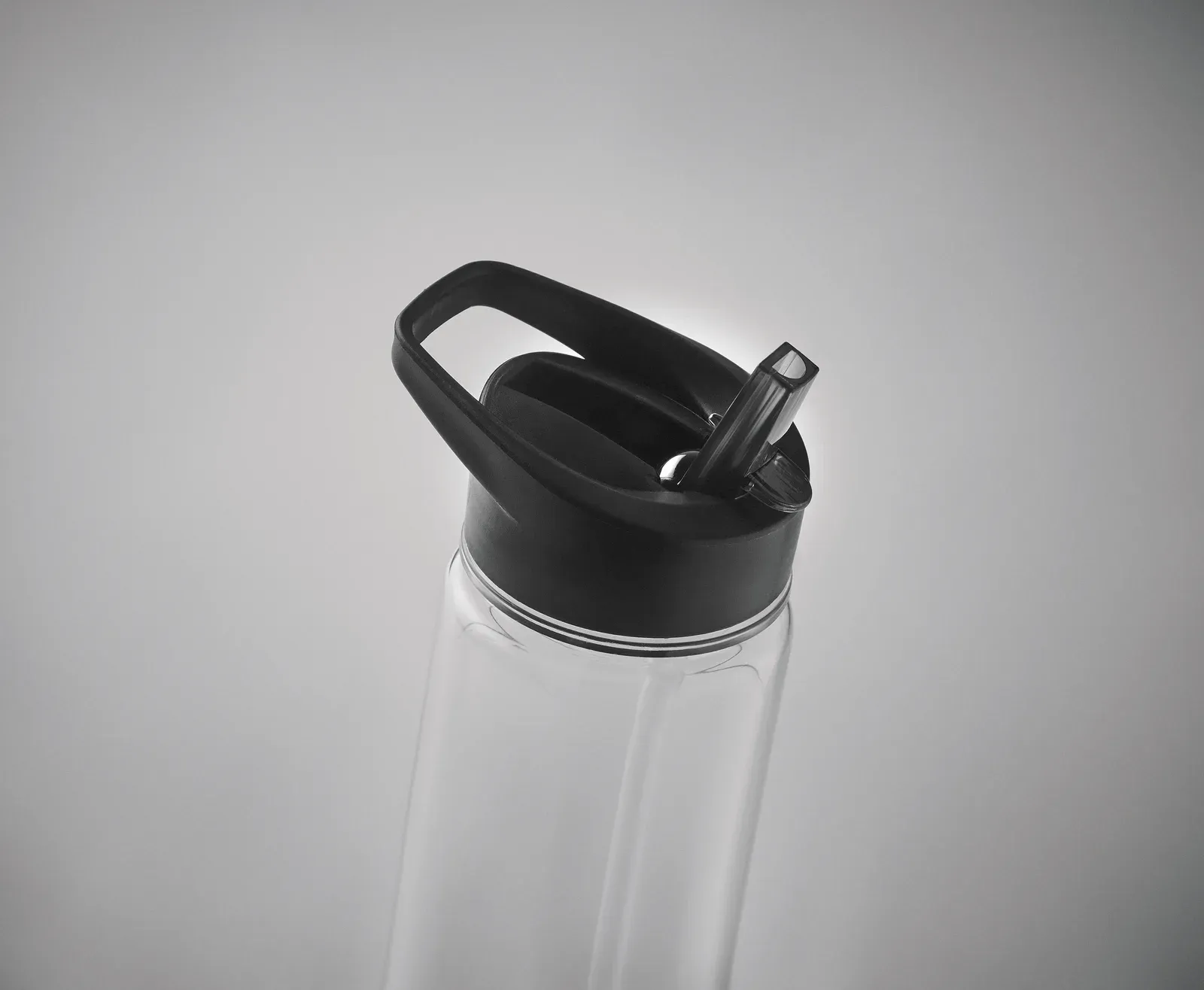 Alabama – Drinking Bottle in RPET and PP Flip-Top Lid with Straw — Black