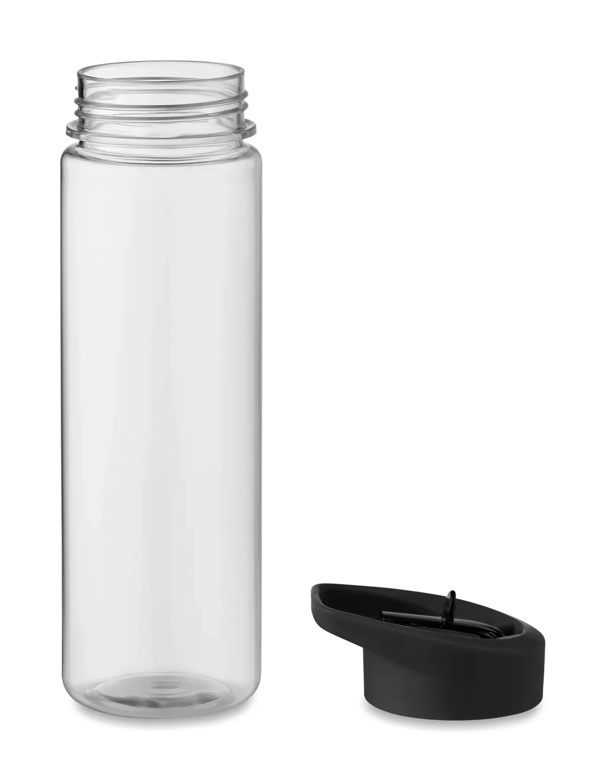 Alabama – Drinking Bottle in RPET and PP Flip-Top Lid with Straw — Black