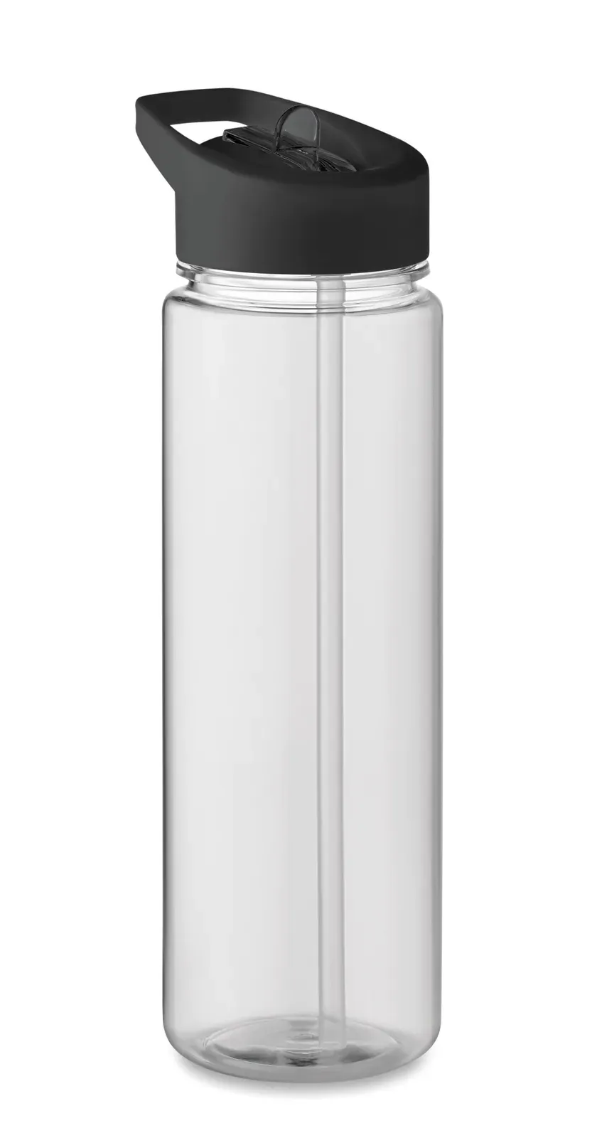 Alabama – Drinking Bottle in RPET and PP Flip-Top Lid with Straw — Black