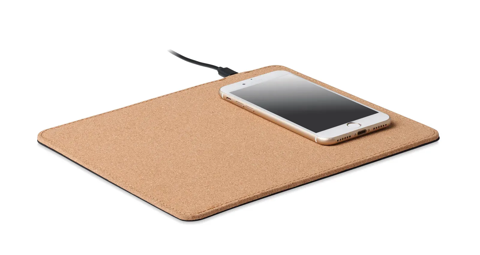 Wireless Matty Cork Mouse Mat with 15W Wireless Charger — Beige