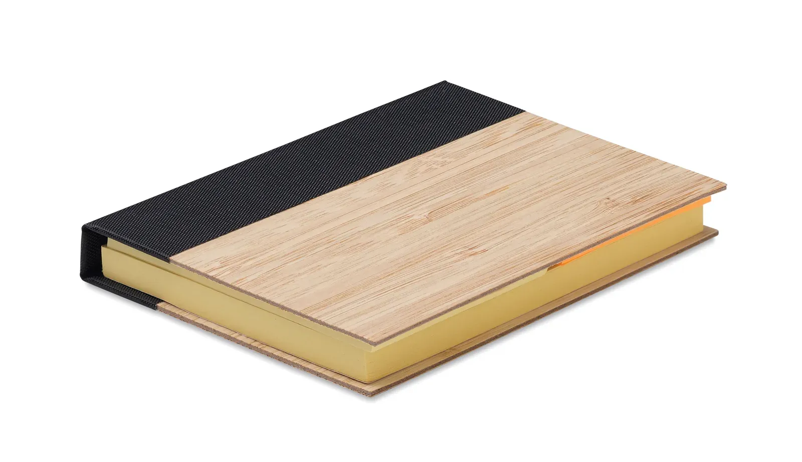 Visionbam Bamboo Cover Sticky Note Set – 5-Colour Markers, FSC-Certified — Black