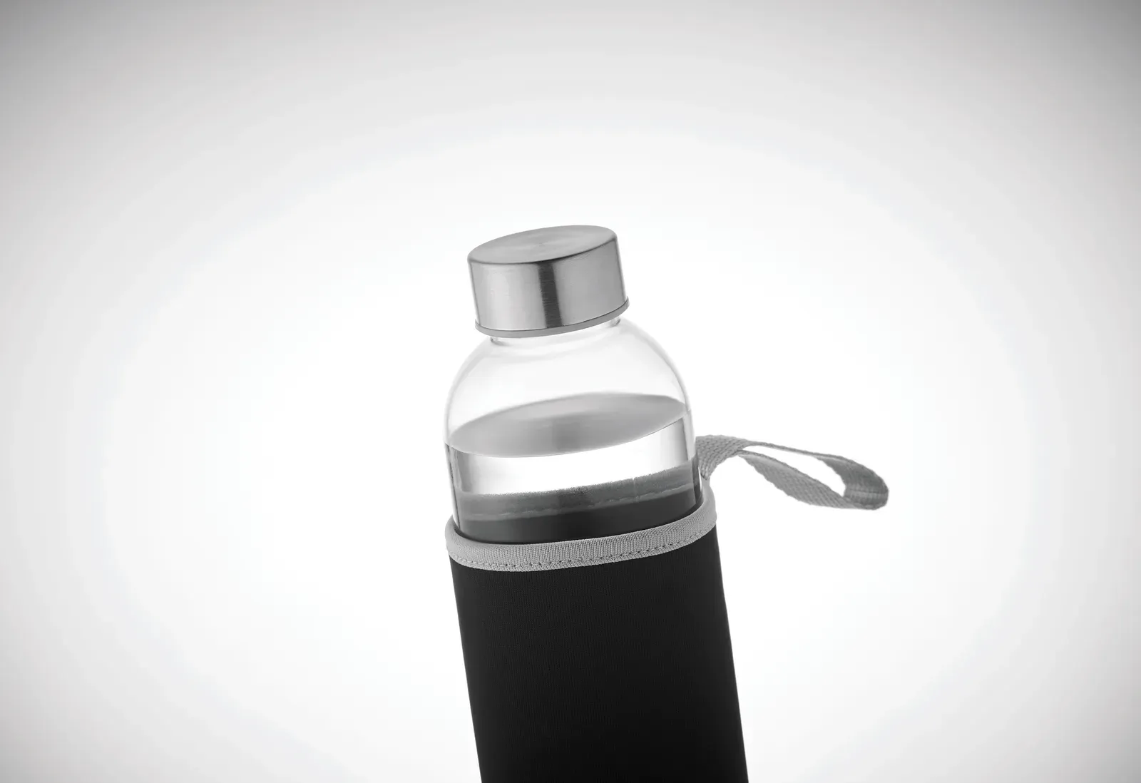 Utah Large – Glass Bottle with Neoprene Pouch — Black