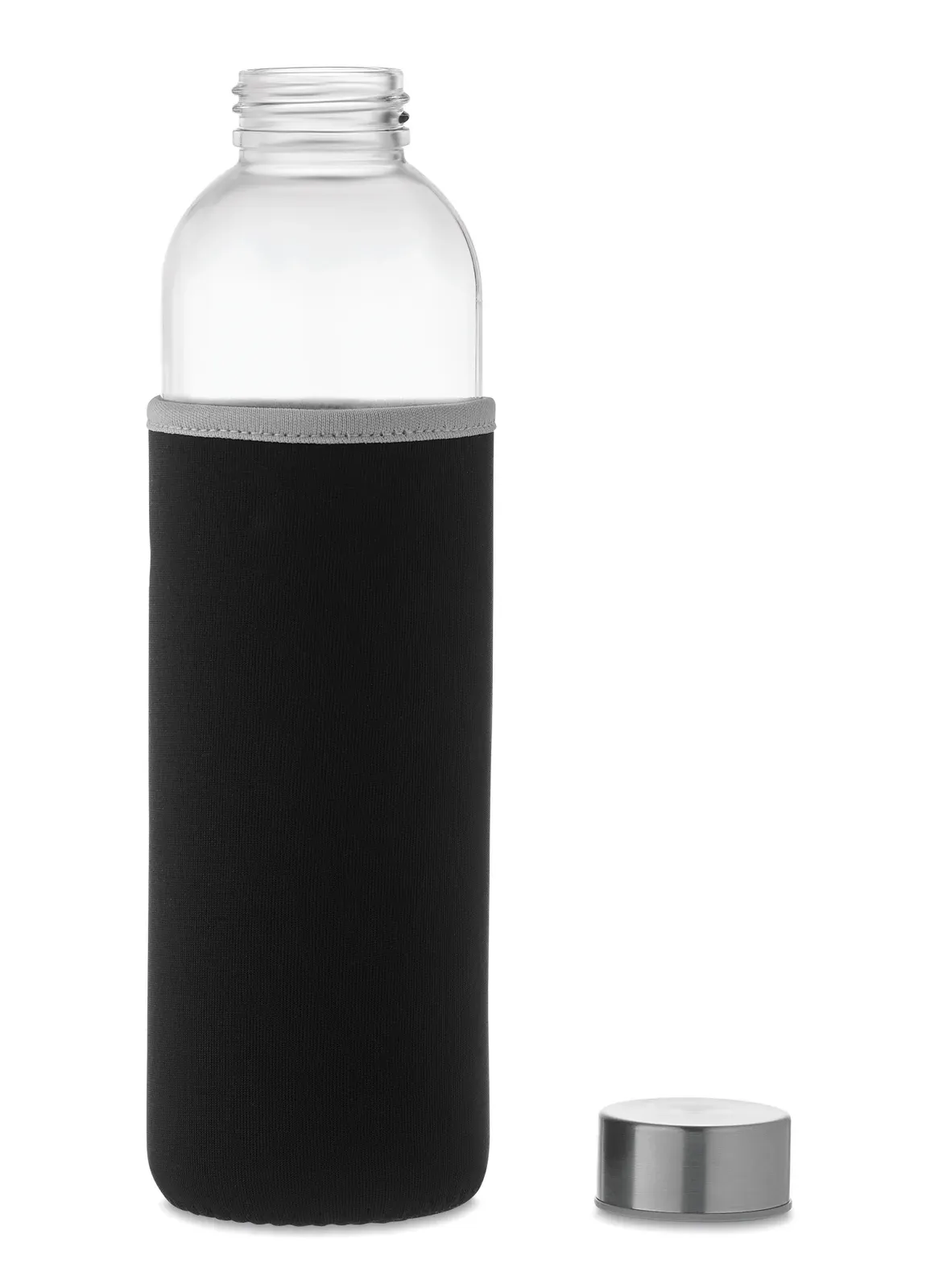 Utah Large – Glass Bottle with Neoprene Pouch — Black