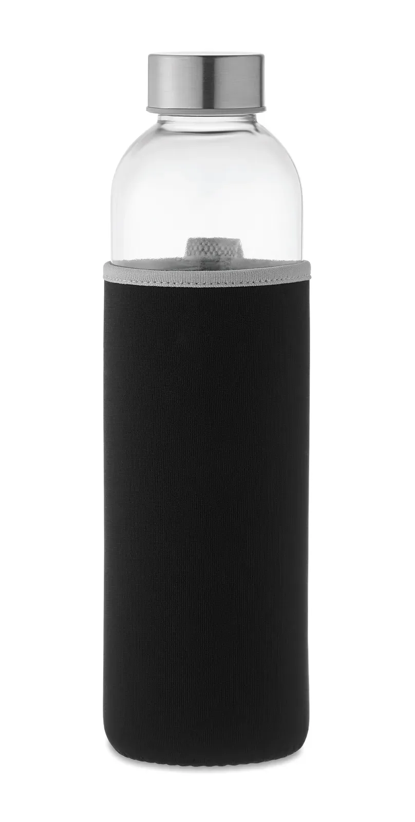 Utah Large – Glass Bottle with Neoprene Pouch — Black