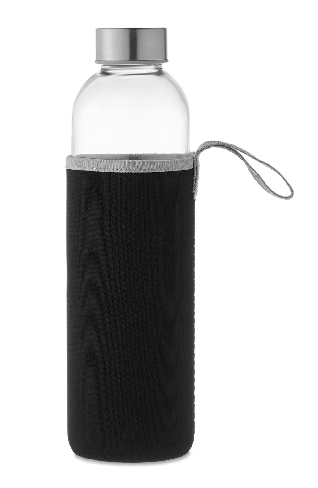 Utah Large – Glass Bottle with Neoprene Pouch — Black