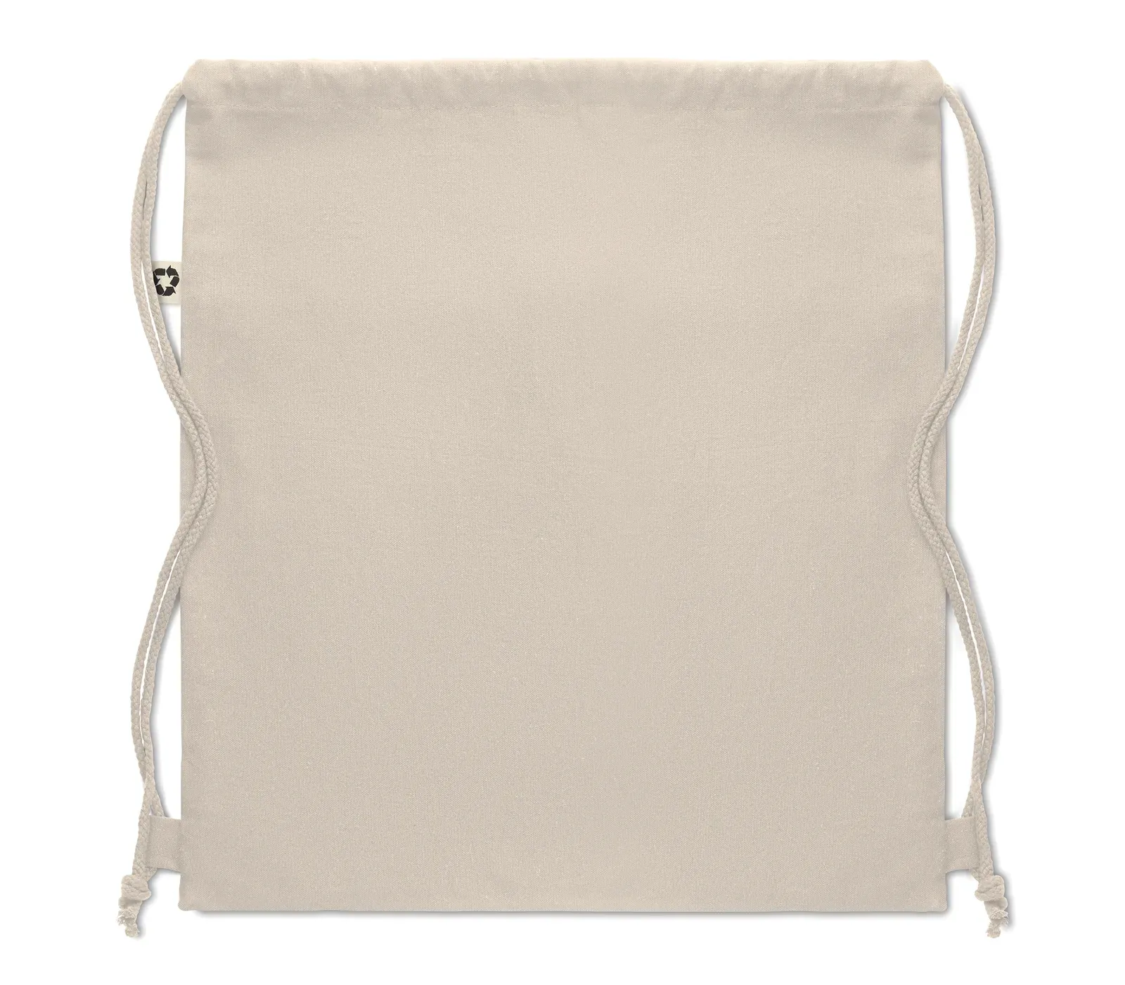 Recycled Cotton Drawstring Bag Panda Bag with 220 Gr/M² 38X42 cm — Beige
