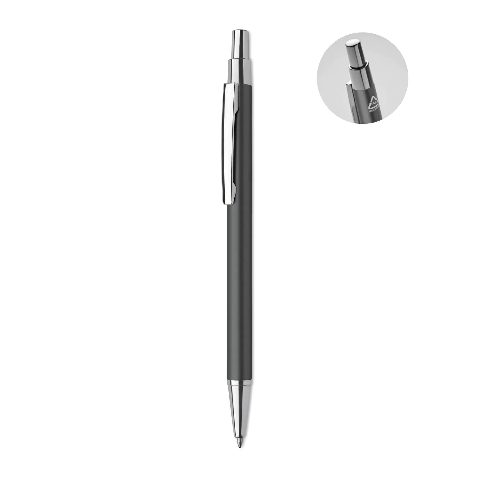 Dana Recycled Aluminium Push Button Pen — Titanium