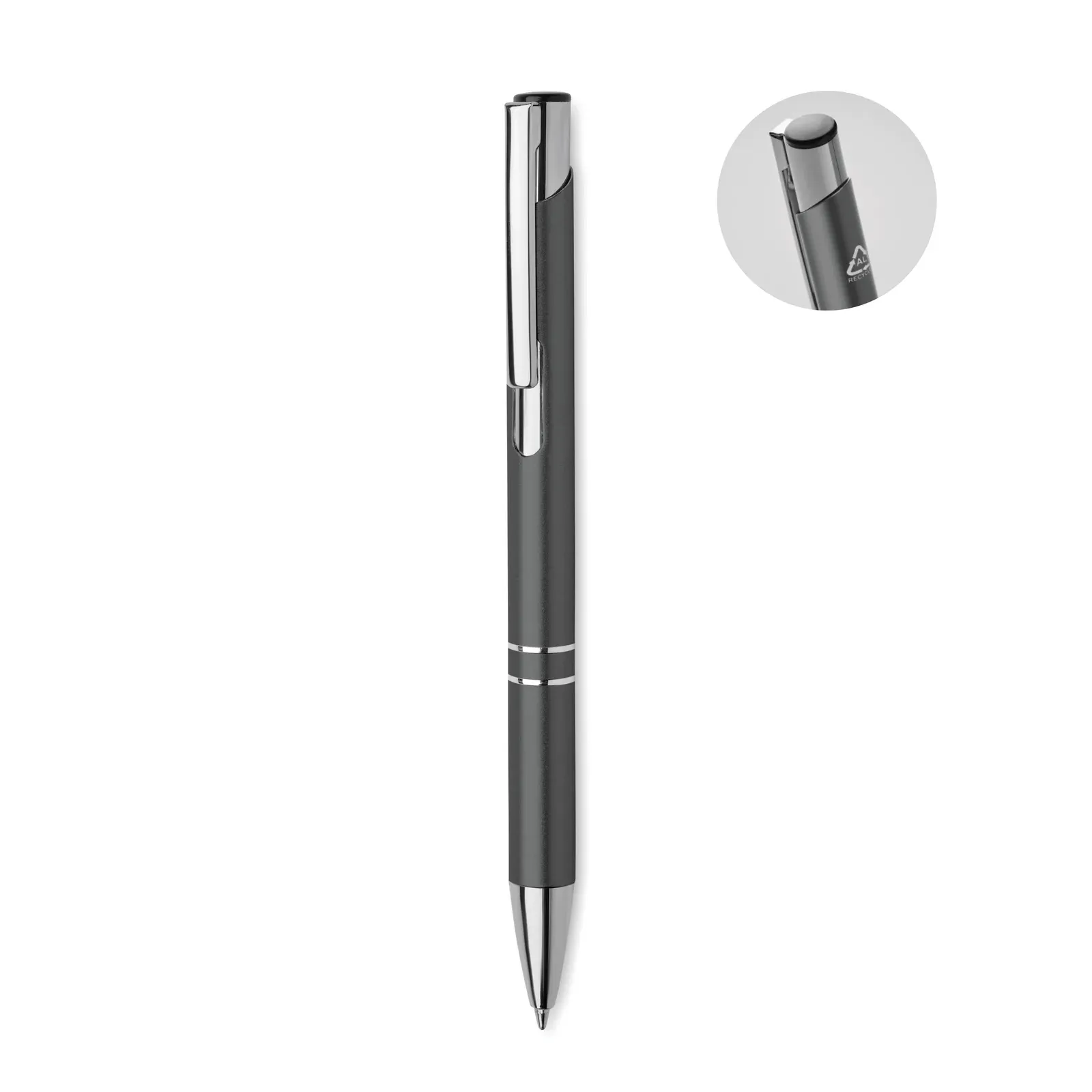 Bern RA Recycled Aluminium Push Button Pen — Titanium