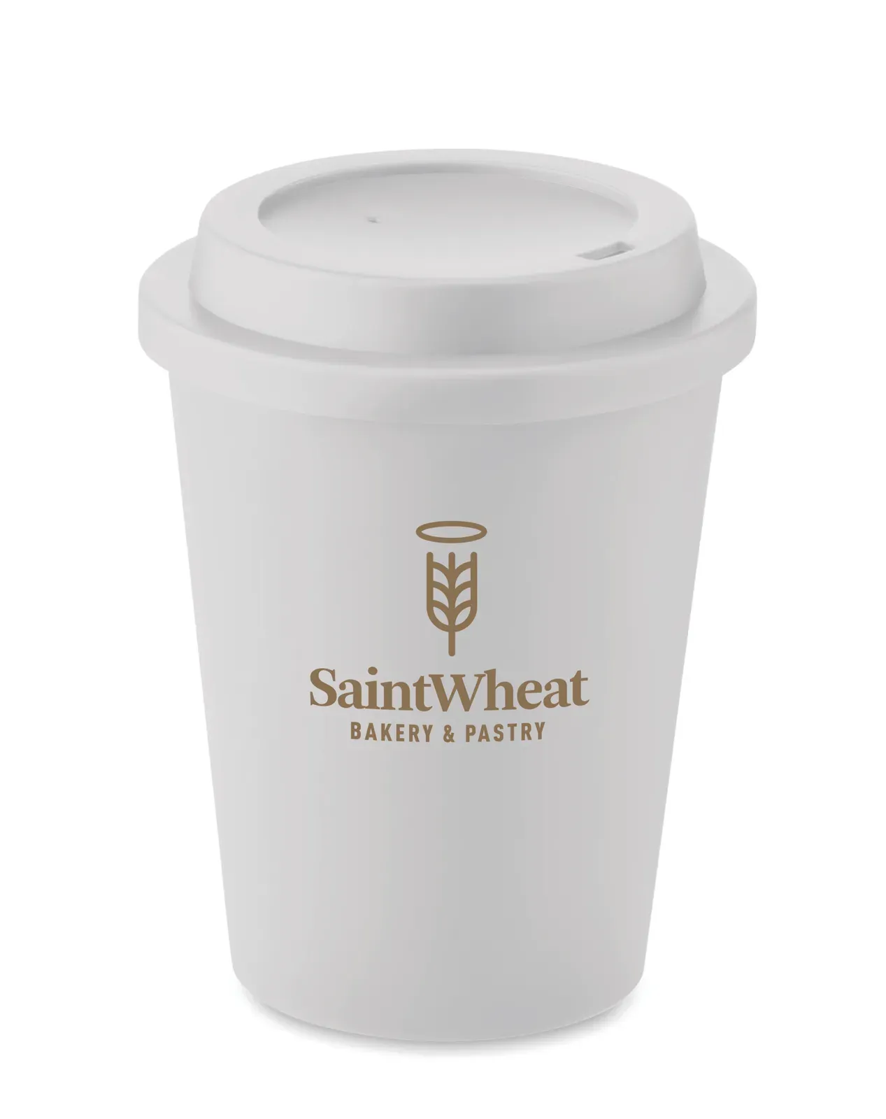 Nola – Double Wall Tumbler with Drinking Mouthpiece Lid in PP — White
