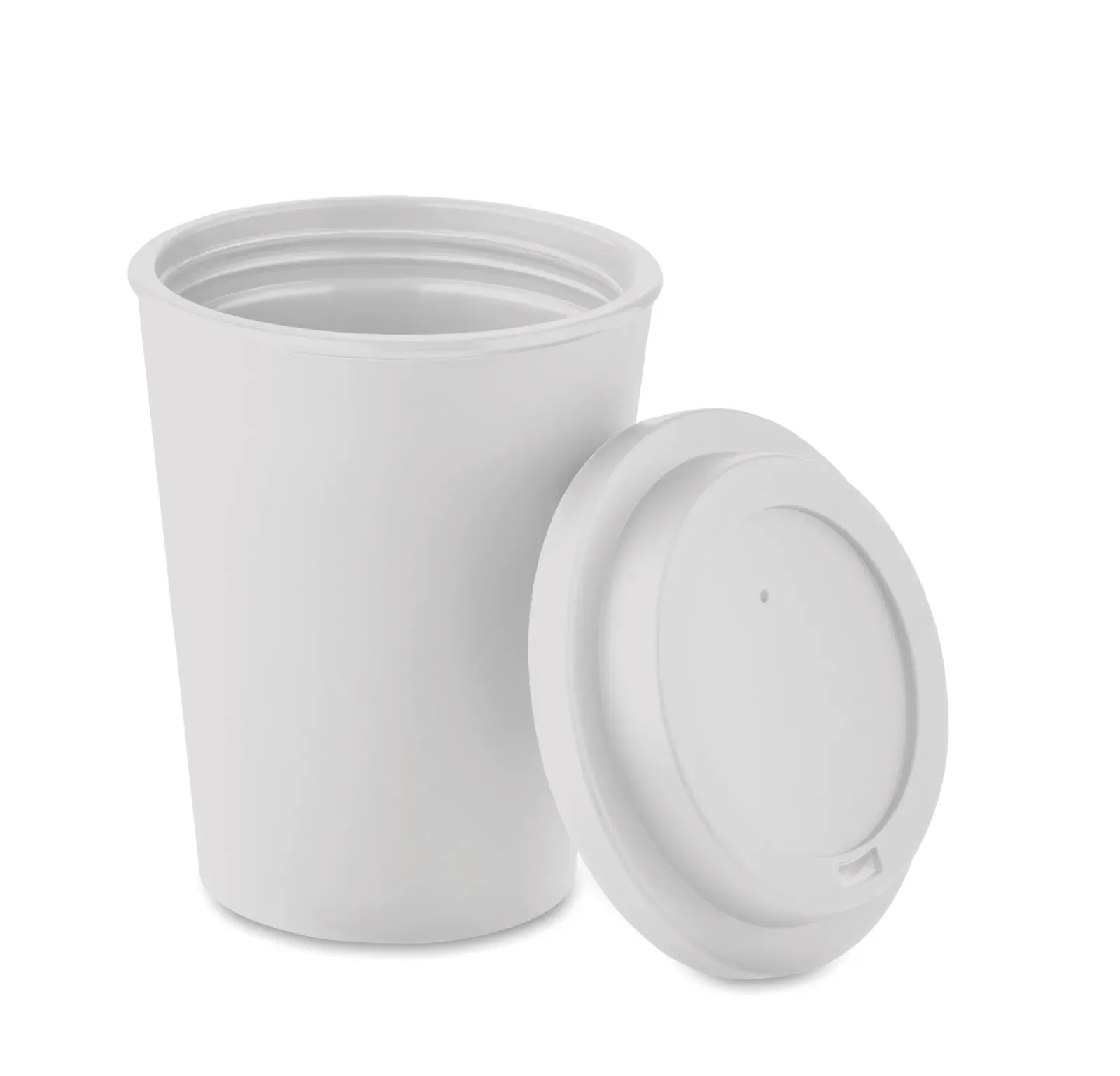 Nola – Double Wall Tumbler with Drinking Mouthpiece Lid in PP — White