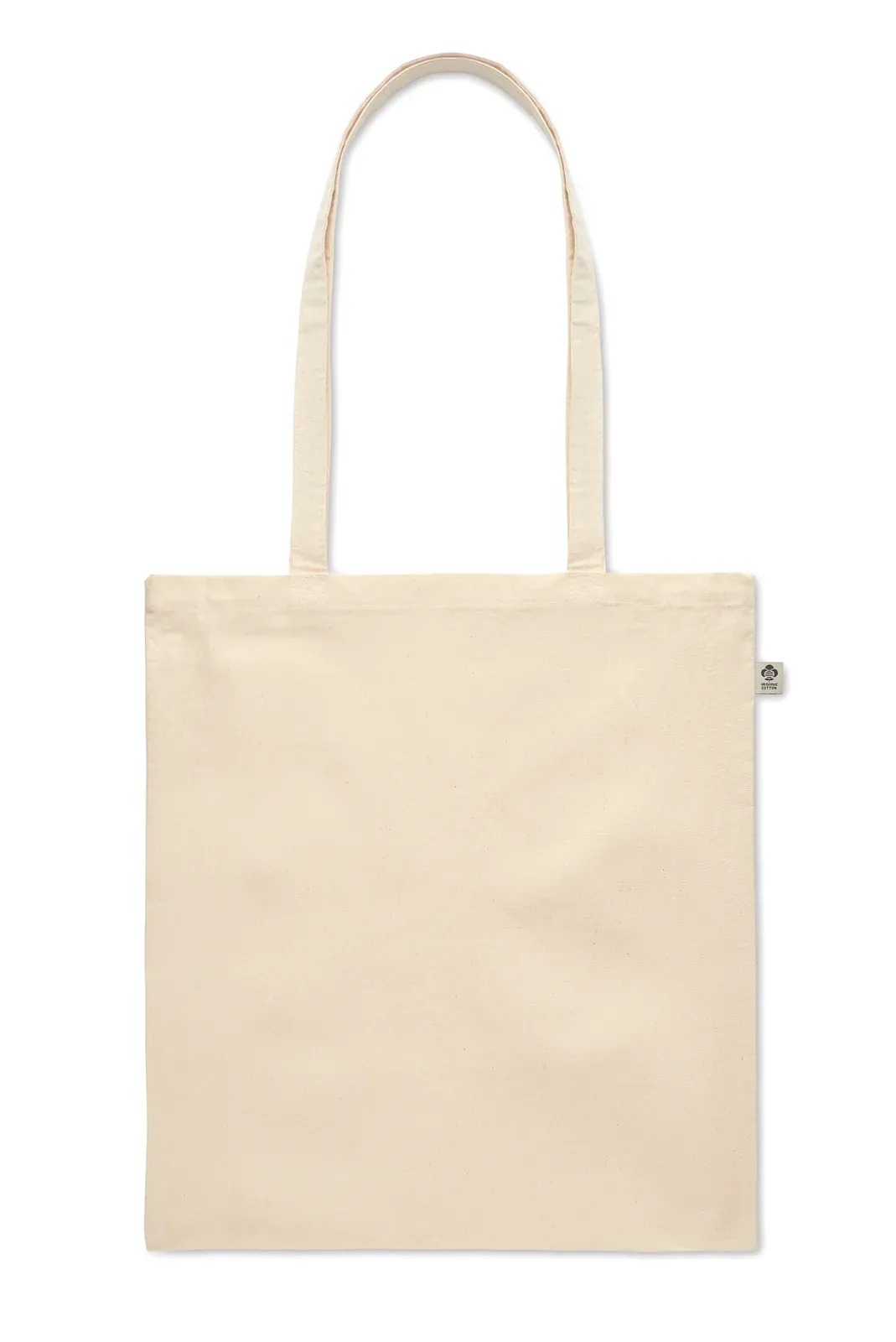 Organic Cotton Shopping Bag Nuoro with Long Handles 38X42 cm — Beige