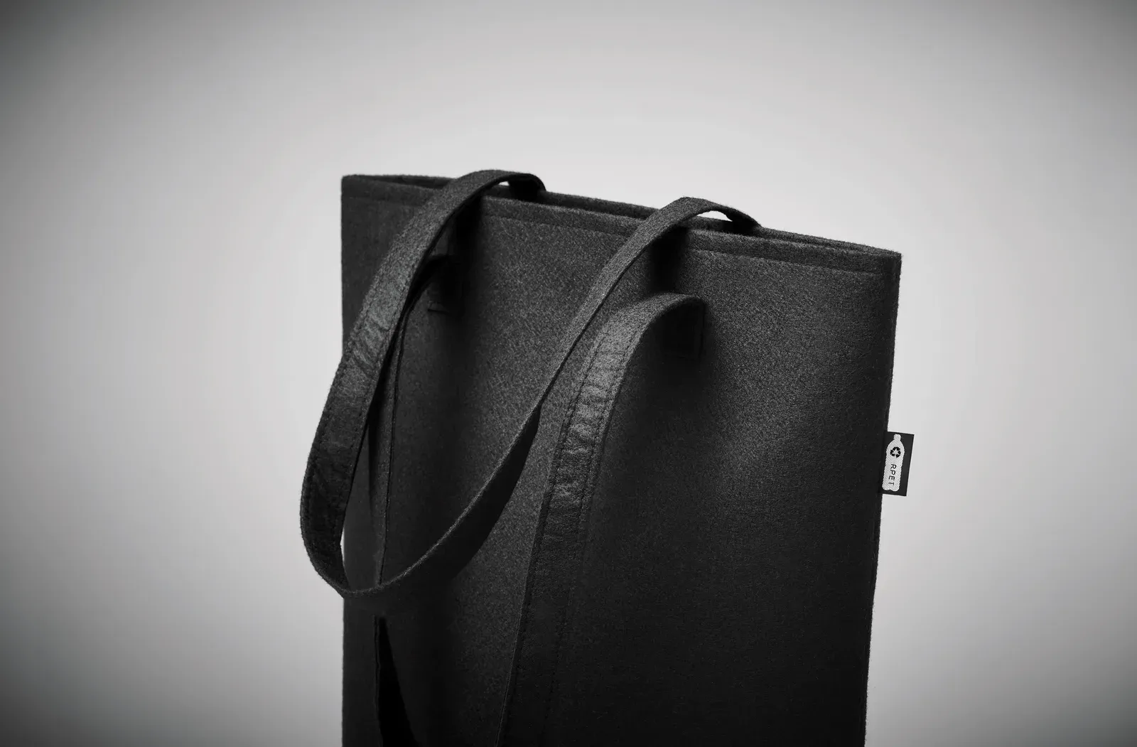 RPET Shopping Bag Nata with Long Handles 38X42 cm MO6660 Shopping Bag — Black