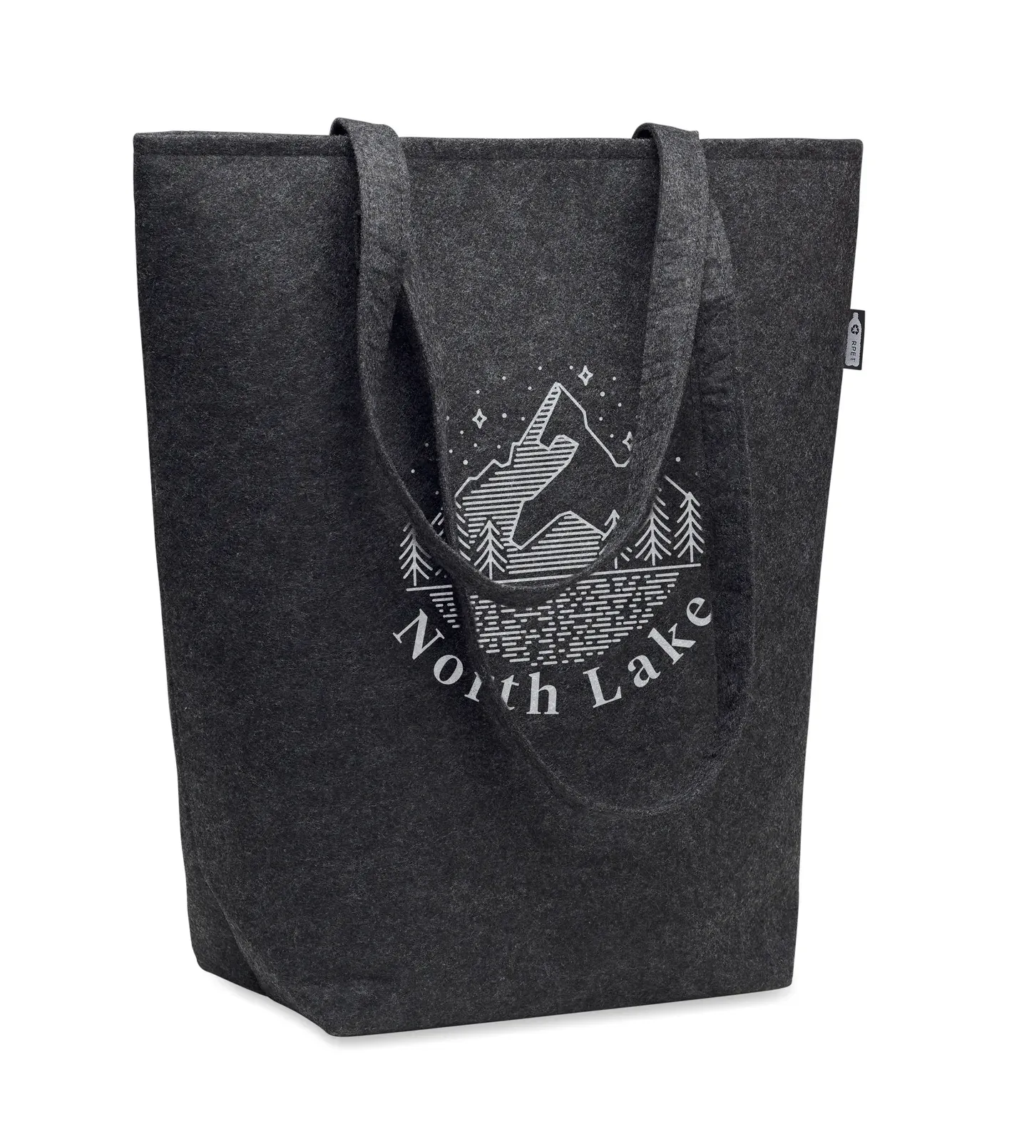 RPET Shopping Bag Nata with Long Handles 38X42 cm MO6660 Shopping Bag — Stone Grey