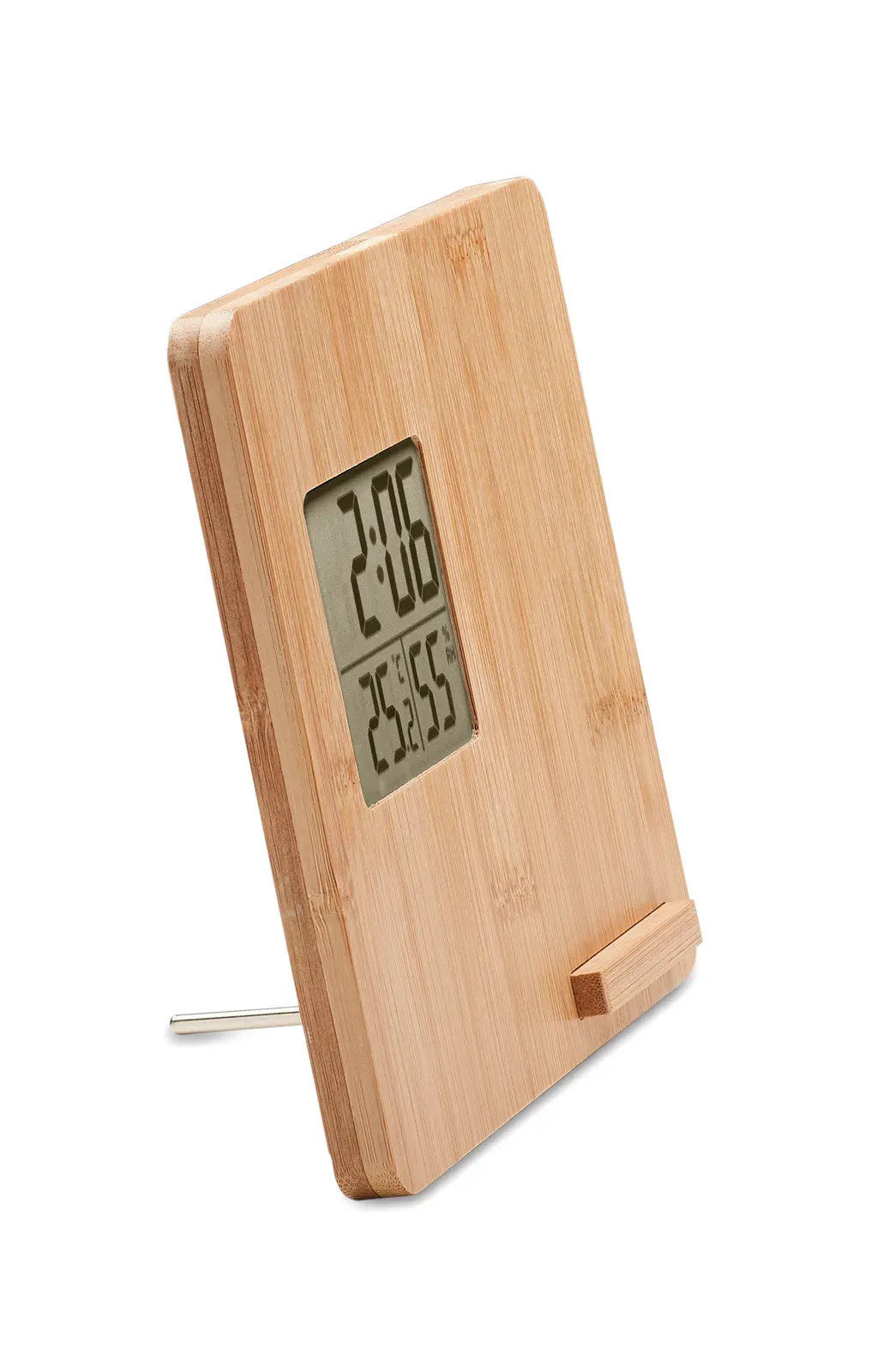 Ferrel 15W Wireless Charger – Bamboo Weather Station & Phone Stand — Wood