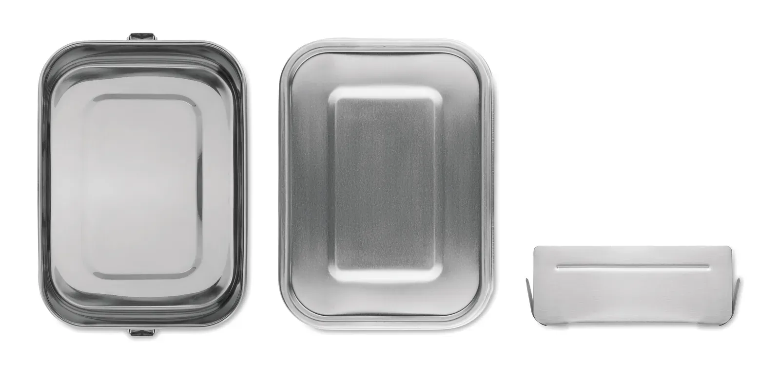 Sao – Stainless Steel Lunch Box with Strong and Secure Side Buckles; Including Inner Divider