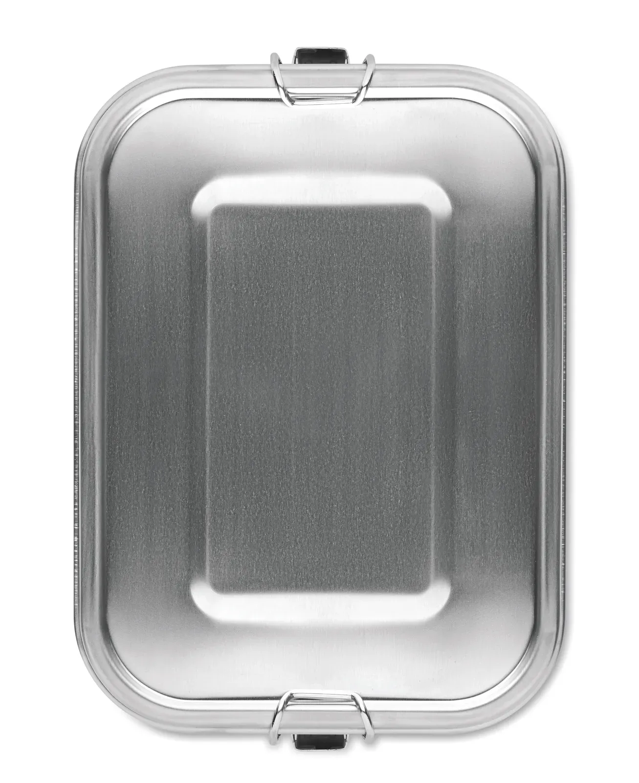 Sao – Stainless Steel Lunch Box with Strong and Secure Side Buckles; Including Inner Divider — Matt Silver