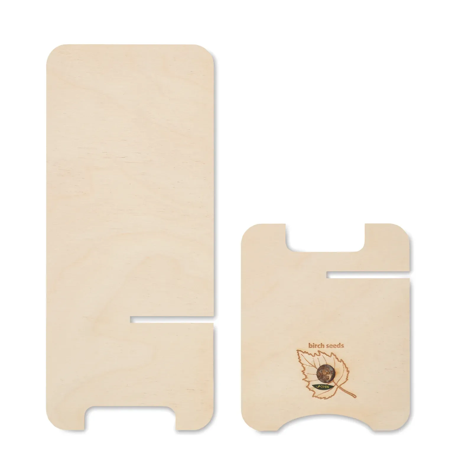 Grouw Stand Birch Wood Phone Stand – Plantable Seeds, Made in EU — Wood