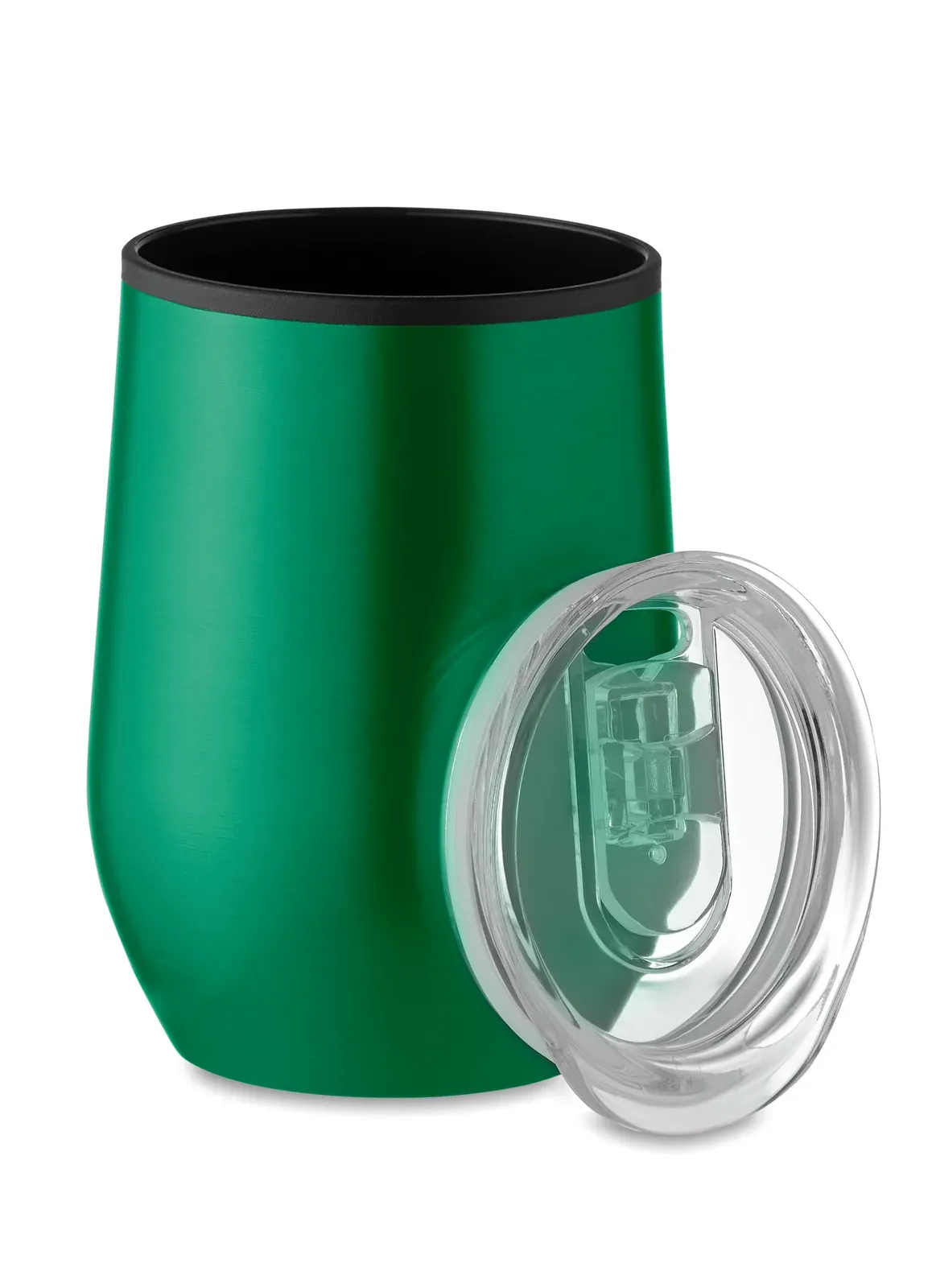 Chin Chan – Double Wall Stainless Steel Cup with Inner PP and Transparent PS Lid — Green